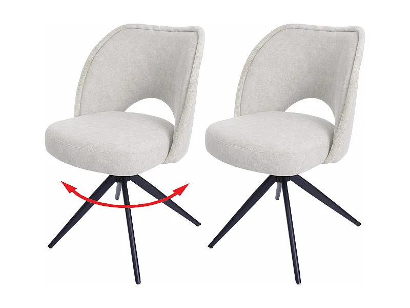 Chaise de salle à manger MCW-N72 (lot de 2),  crème