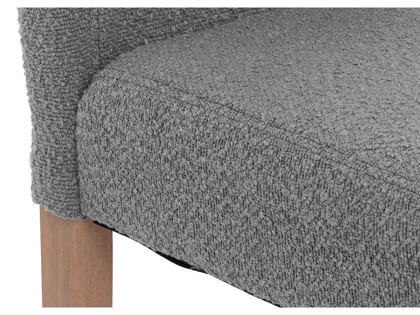 Chaise de salle à manger Littau Bouclé (lot de 6),  gris, pieds couleur naturelle