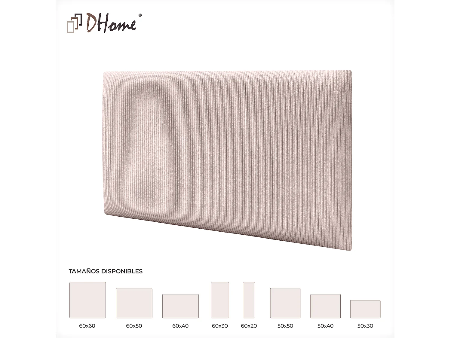 DHOME Panneaux en Velours Premium Autoadhésifs pour Mur Acoustiques Absorbants Protection Contre les Impacts Têtes de Lit (Vieux Rose, 50x30cm)