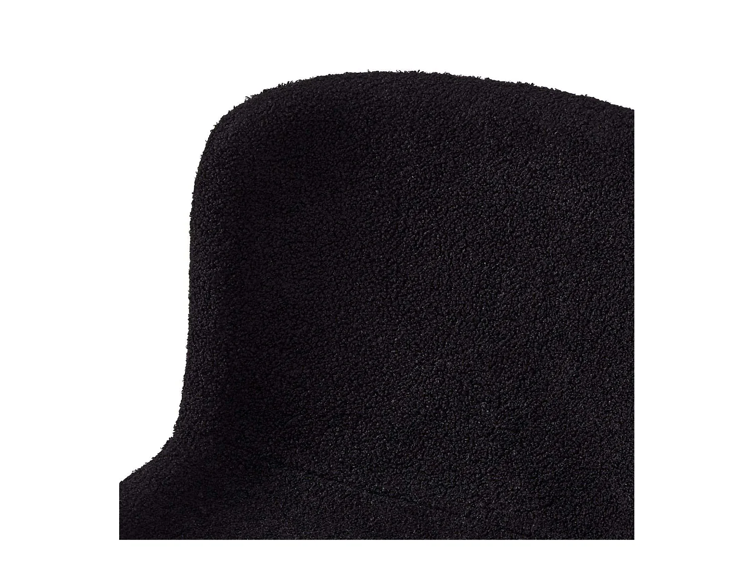 Esszimmerstuhl 2er Set Teddy - Bouclé-Stoff & Metall - Schwarz