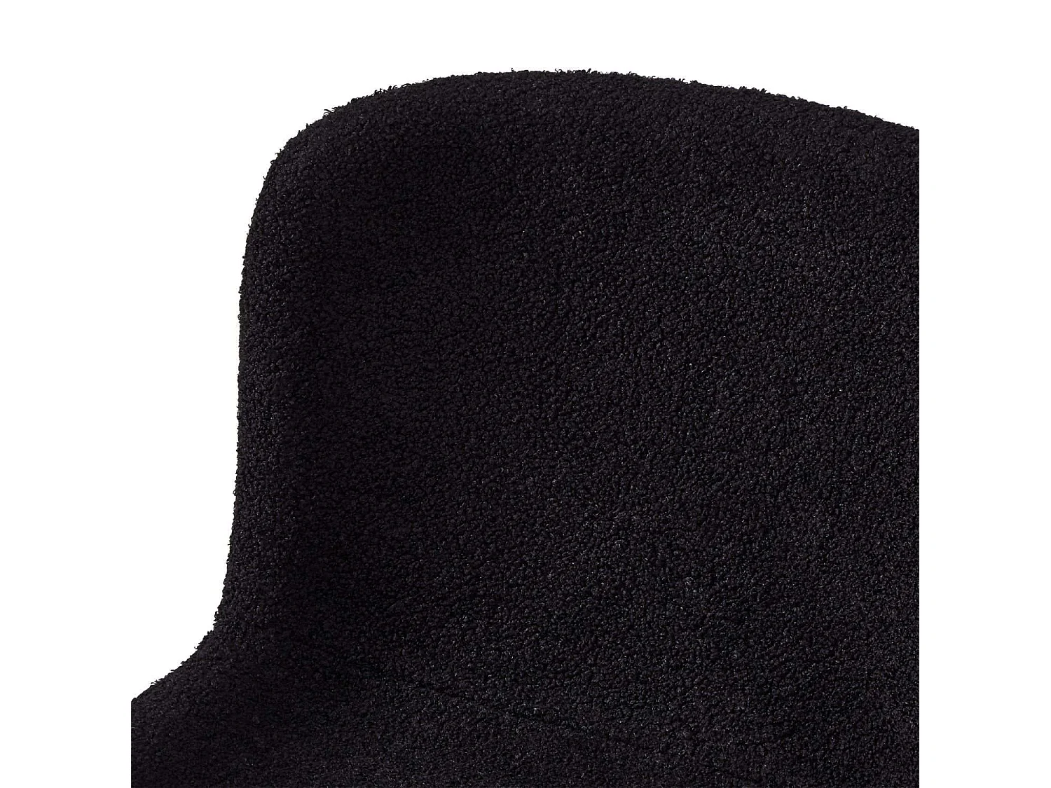 Lot de 2 chaises avec dossier Teddy - Tissu bouclé et métal - Noir