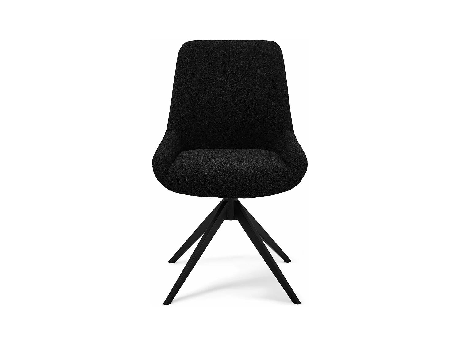 Esszimmerstuhl 2er Set Helena - Bouclé-Stoff & Metall - Schwarz