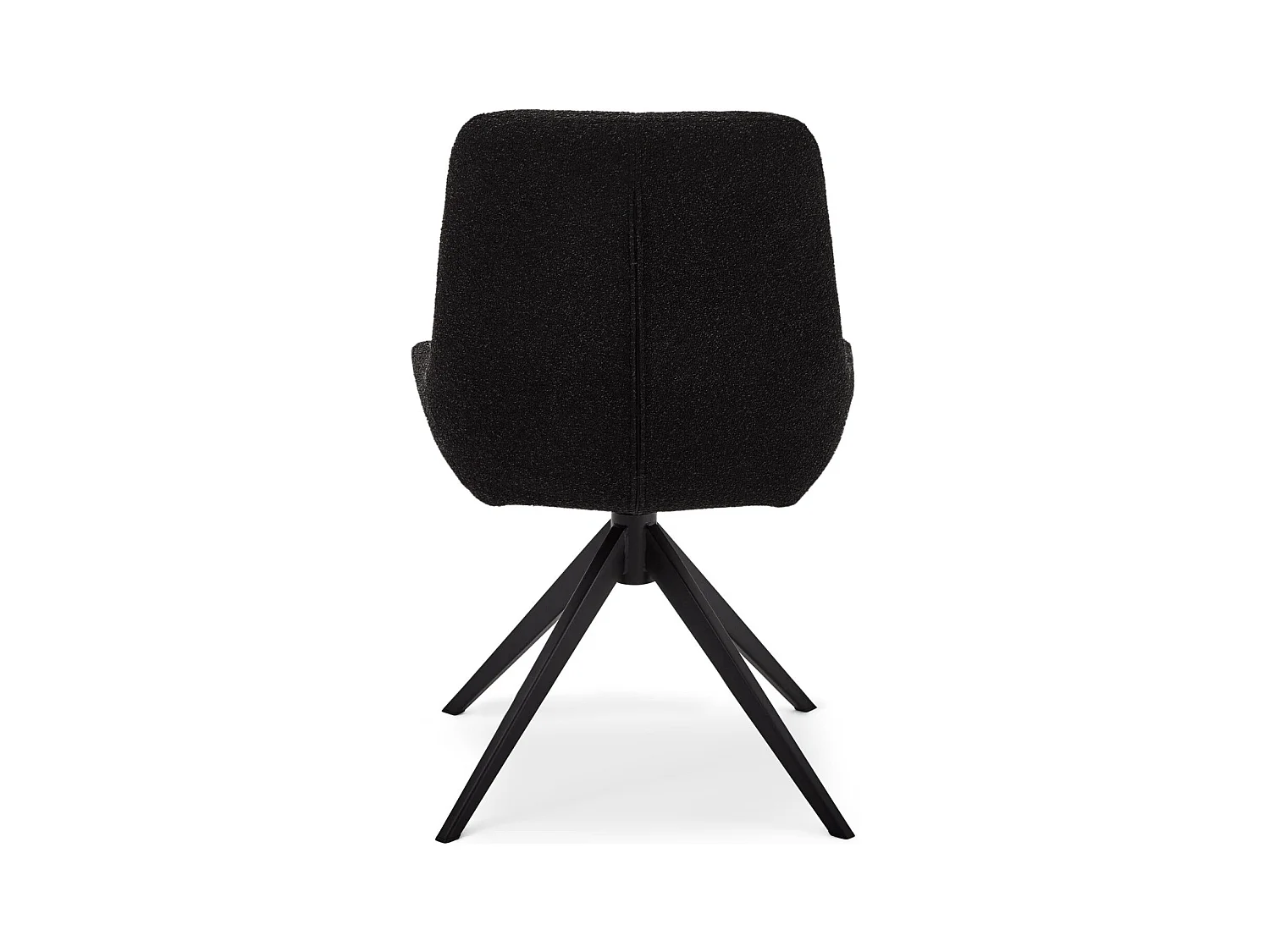 Esszimmerstuhl 2er Set Helena - Bouclé-Stoff & Metall - Schwarz