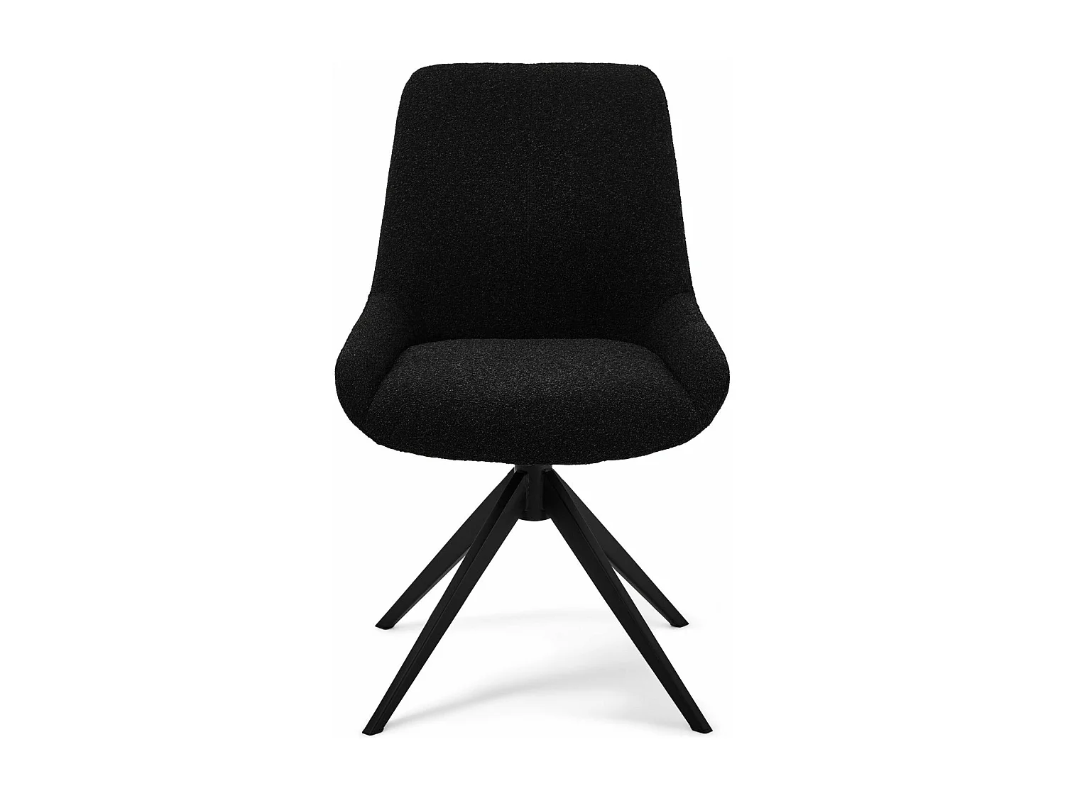 Set van 2 stoelen Helena - Met armleuning - Boucléstof & metaal - Zwart