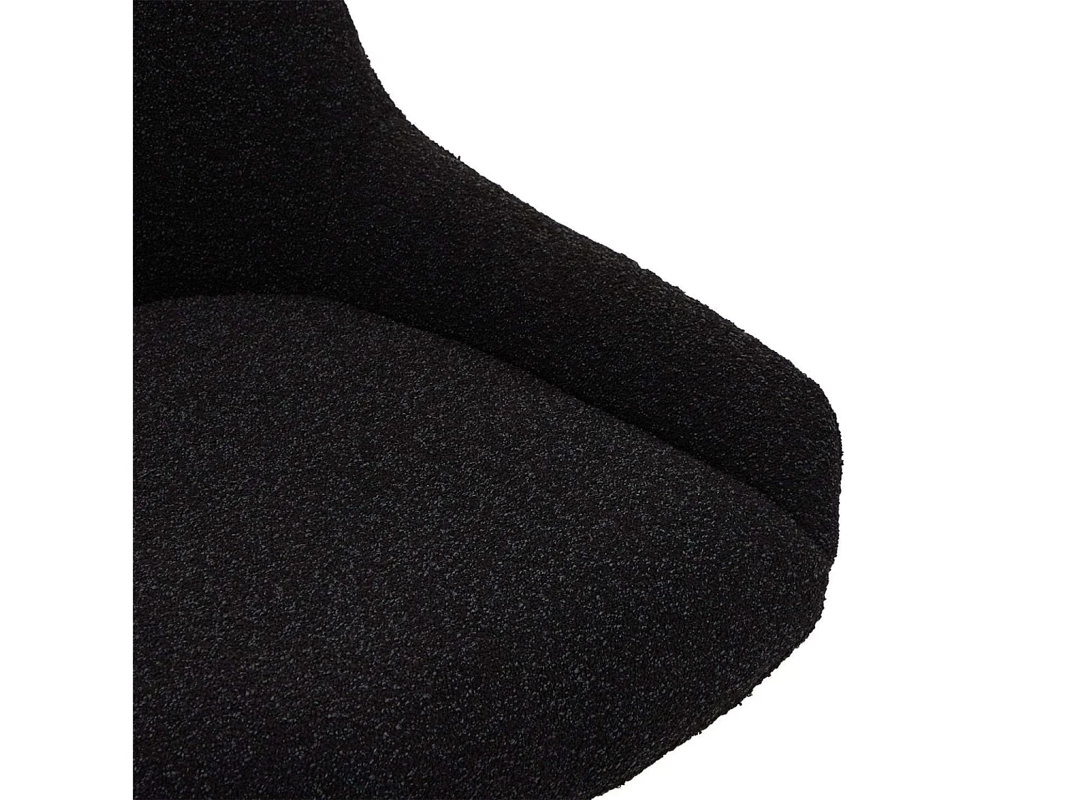 Set van 2 stoelen Helena - Met armleuning - Boucléstof & metaal - Zwart