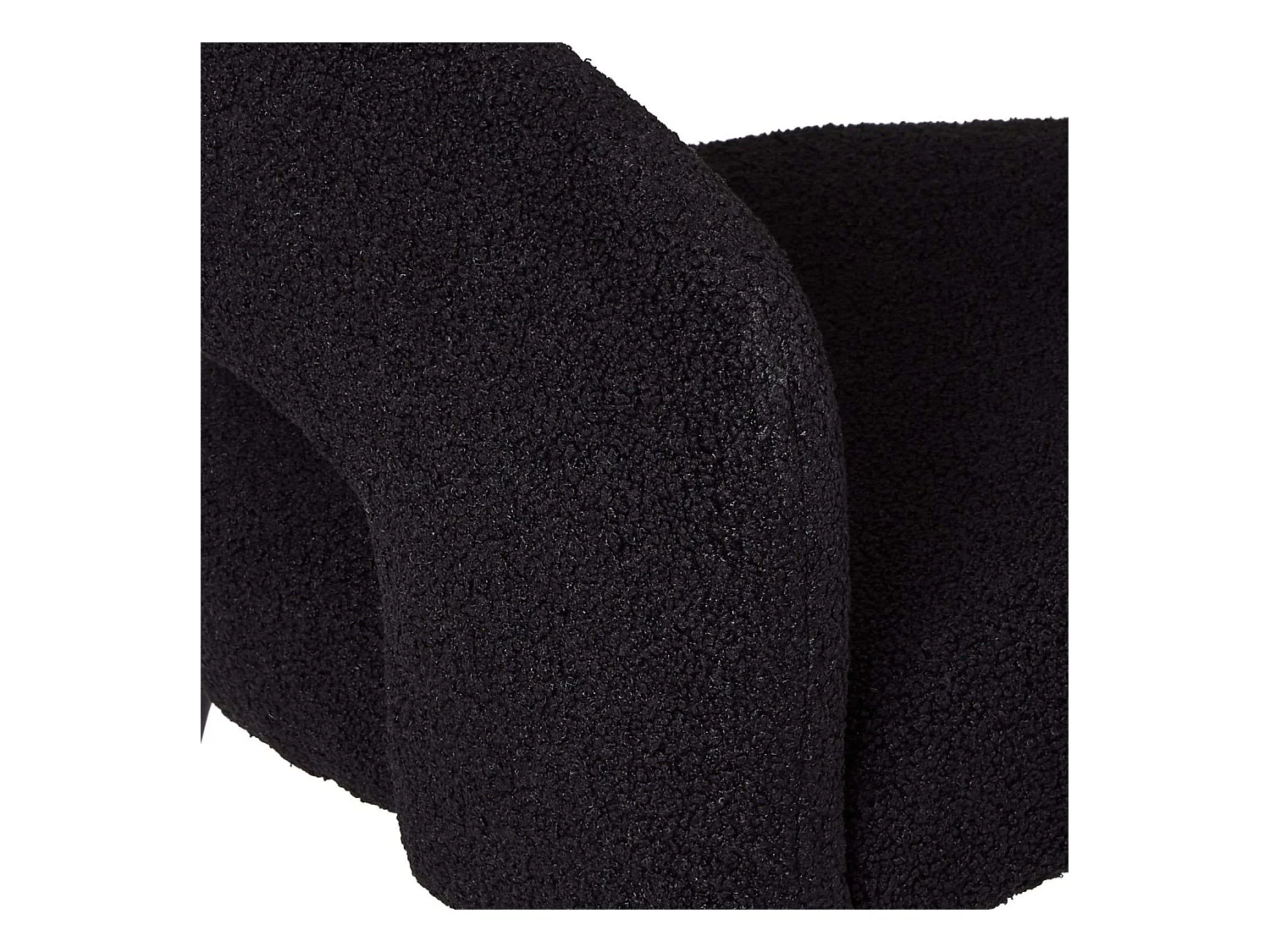 Esszimmerstuhl mit Armlehnen 2er Set Natalie - Bouclé-Stoff & Metall - Schwarz