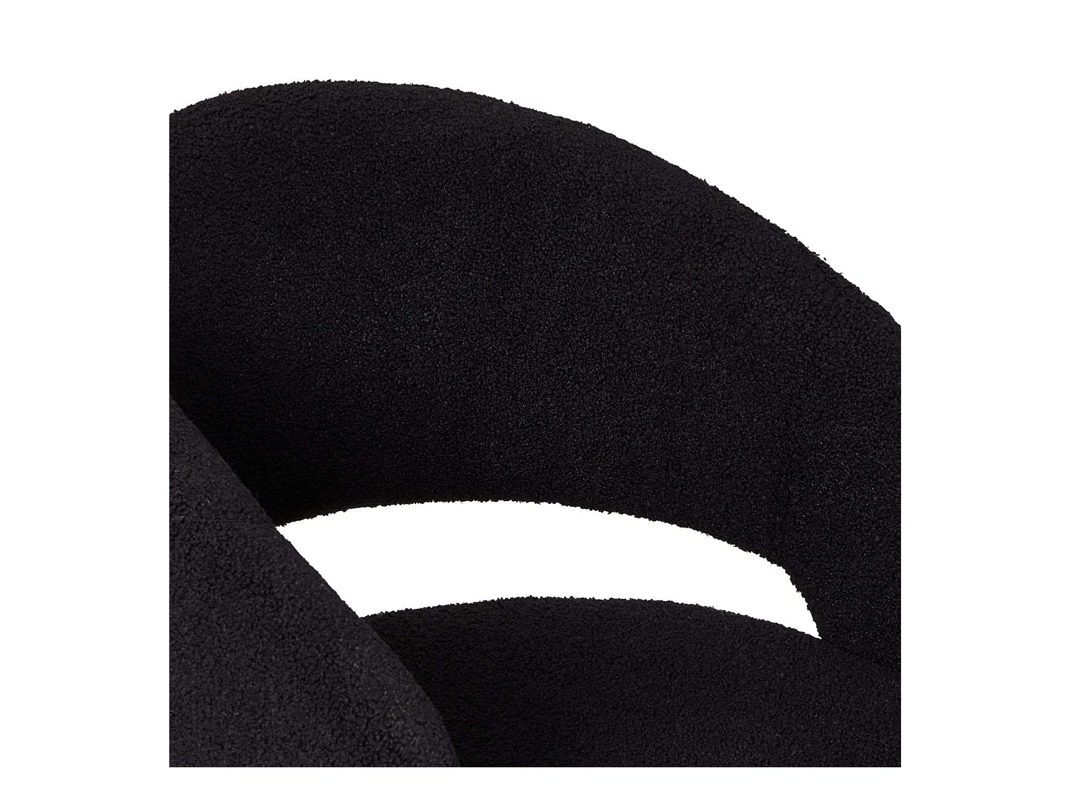 Esszimmerstuhl mit Armlehnen 2er Set Natalie - Bouclé-Stoff & Metall - Schwarz