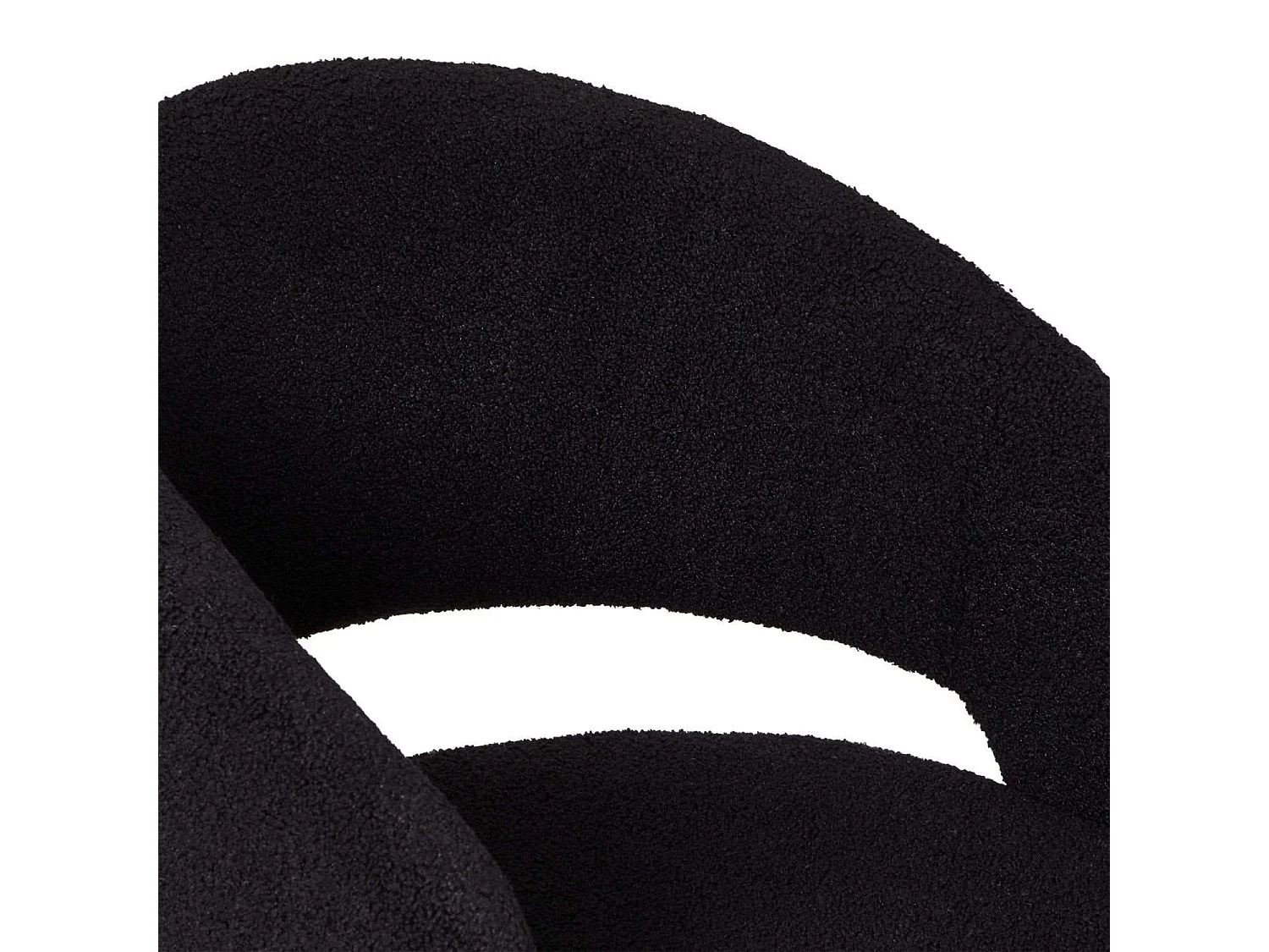 Set van 2 stoelen Natalie - Met armleuning - Boucléstof & metaal - Zwart