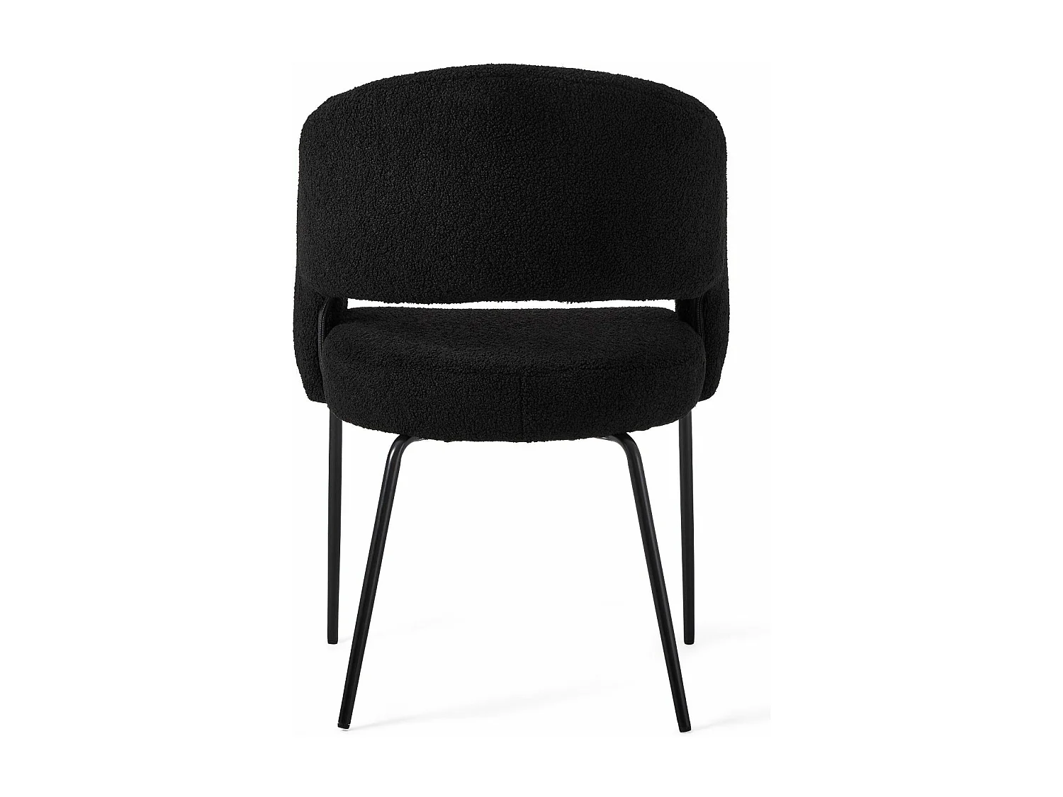 Set van 2 stoelen Natalie - Met armleuning - Boucléstof & metaal - Zwart