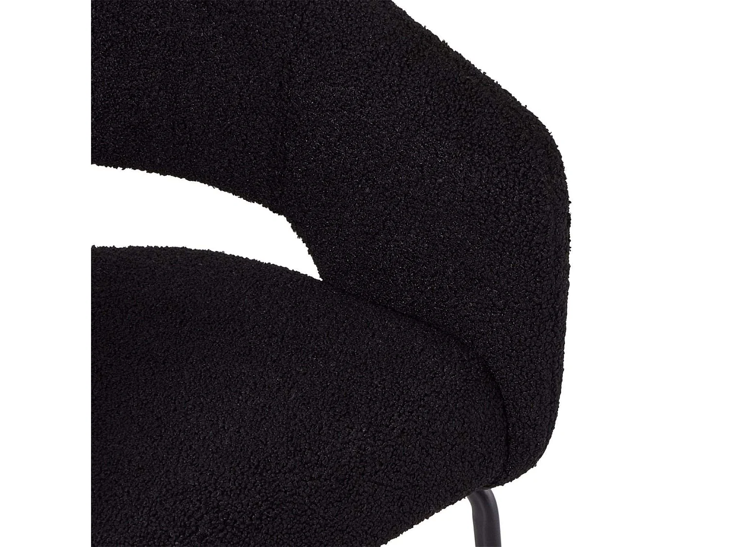 Set van 2 stoelen Natalie - Met armleuning - Boucléstof & metaal - Zwart