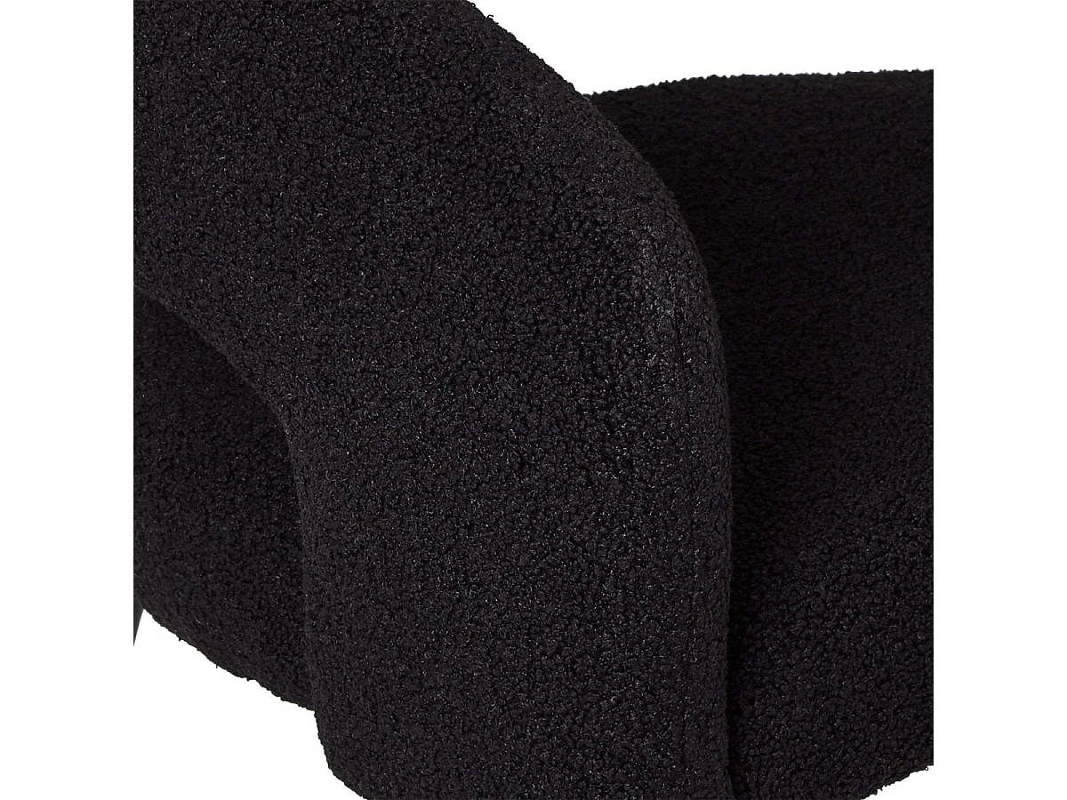 Set van 2 stoelen Natalie - Met armleuning - Boucléstof & metaal - Zwart