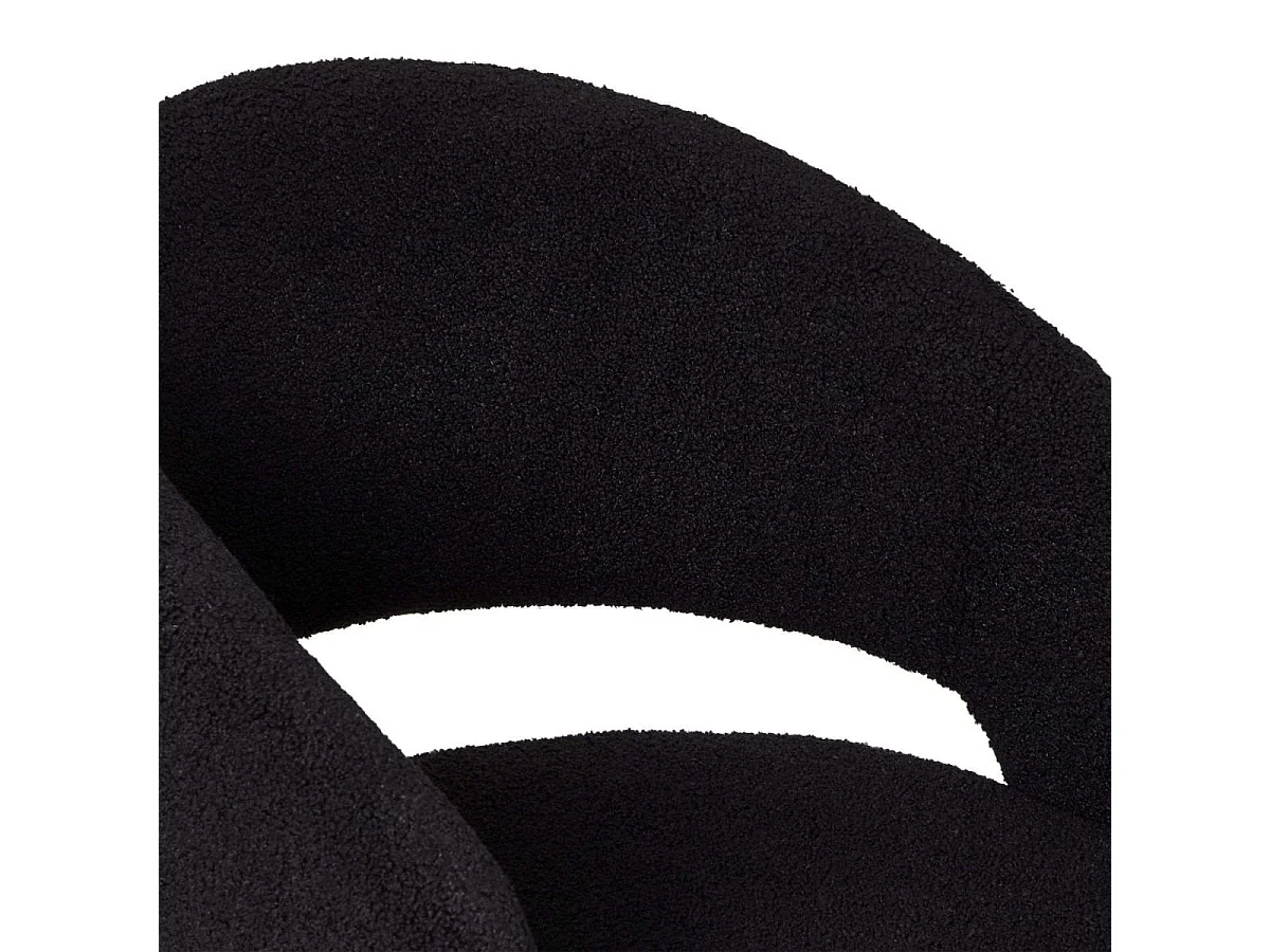 Set van 2 stoelen Natalie - Met armleuning - Boucléstof & metaal - Zwart