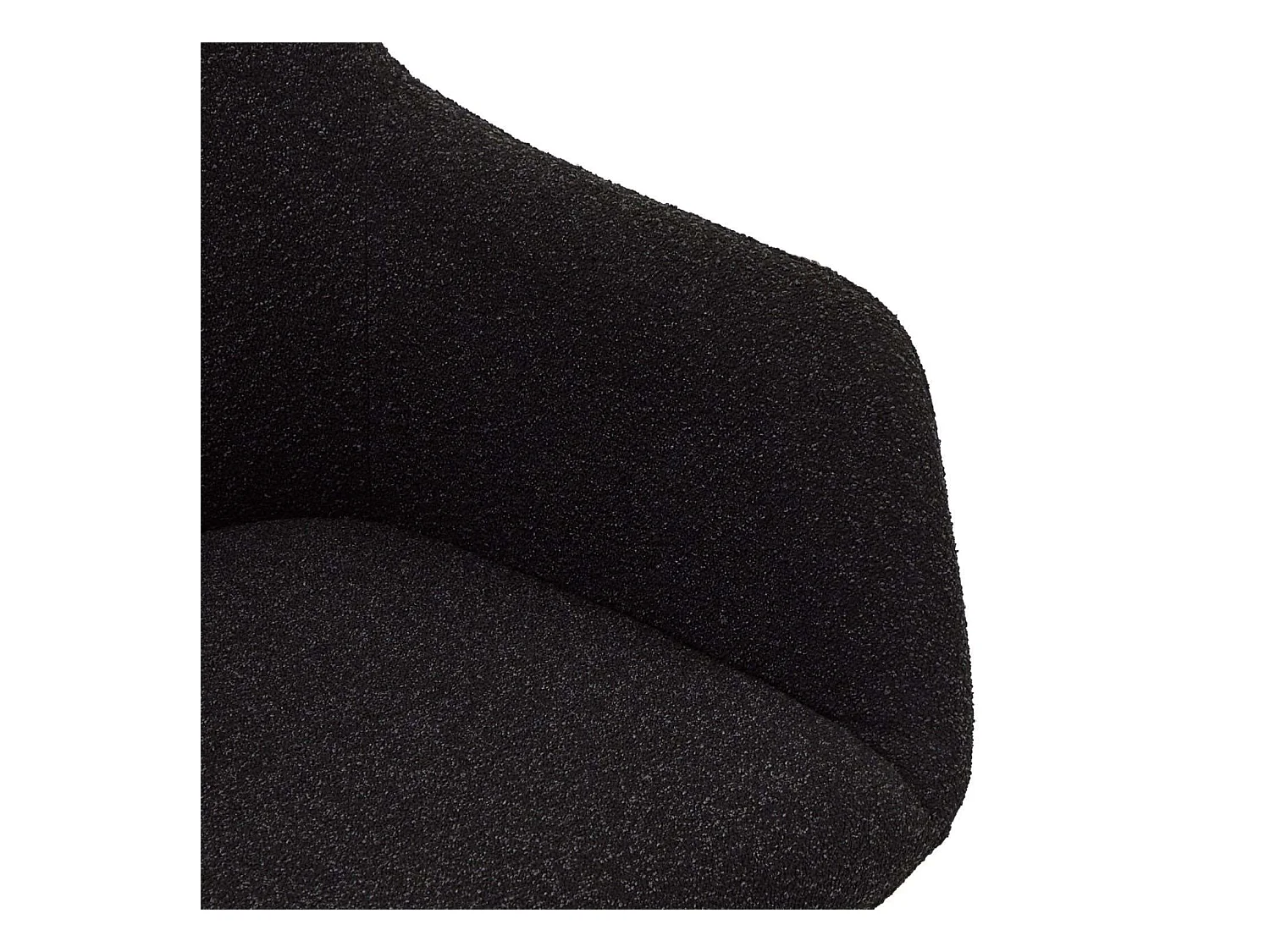 Esszimmerstuhl mit Armlehnen 2er Set Helena - Bouclé-Stoff & Metall - Schwarz