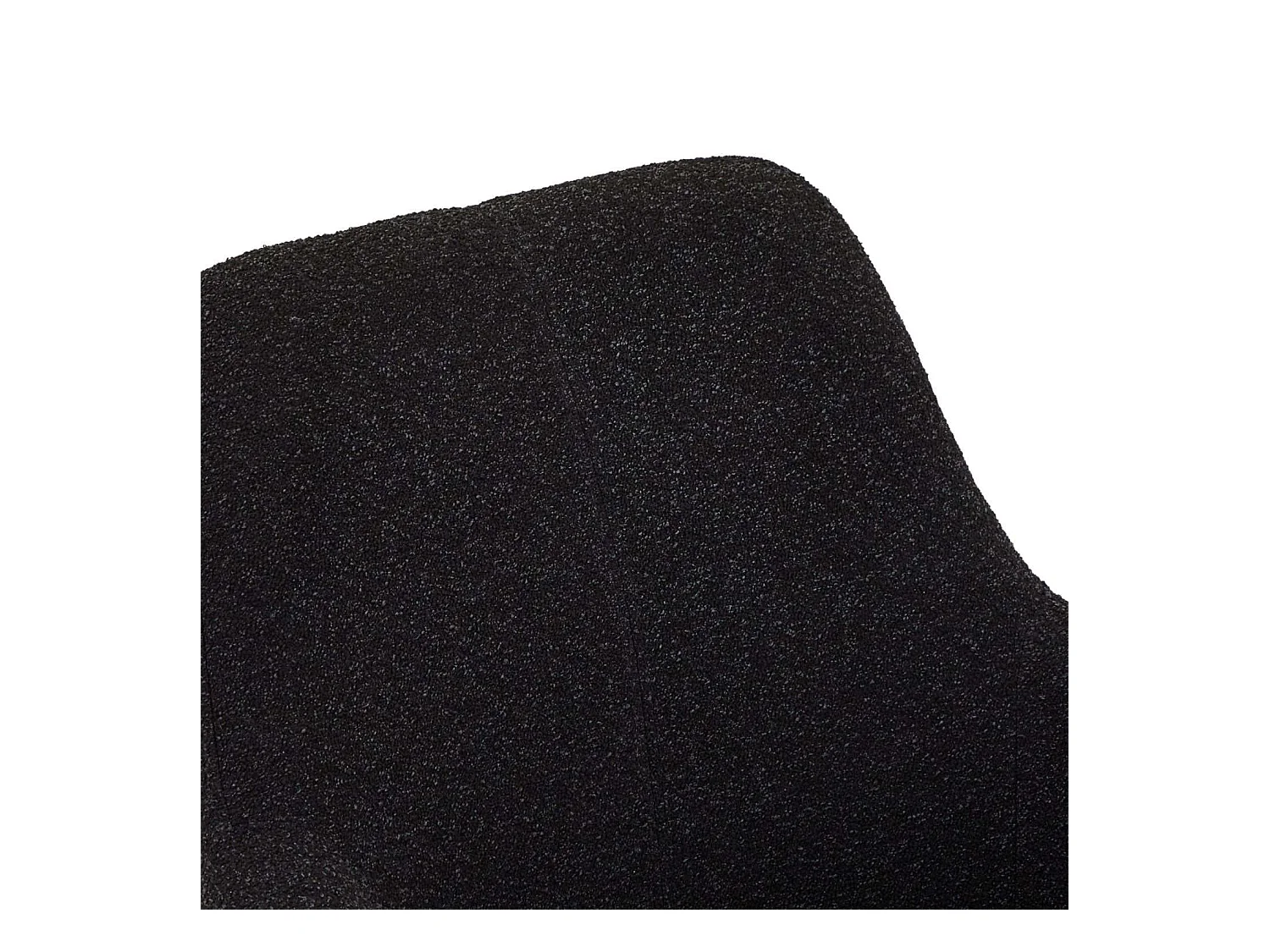 Esszimmerstuhl mit Armlehnen 2er Set Helena - Bouclé-Stoff & Metall - Schwarz