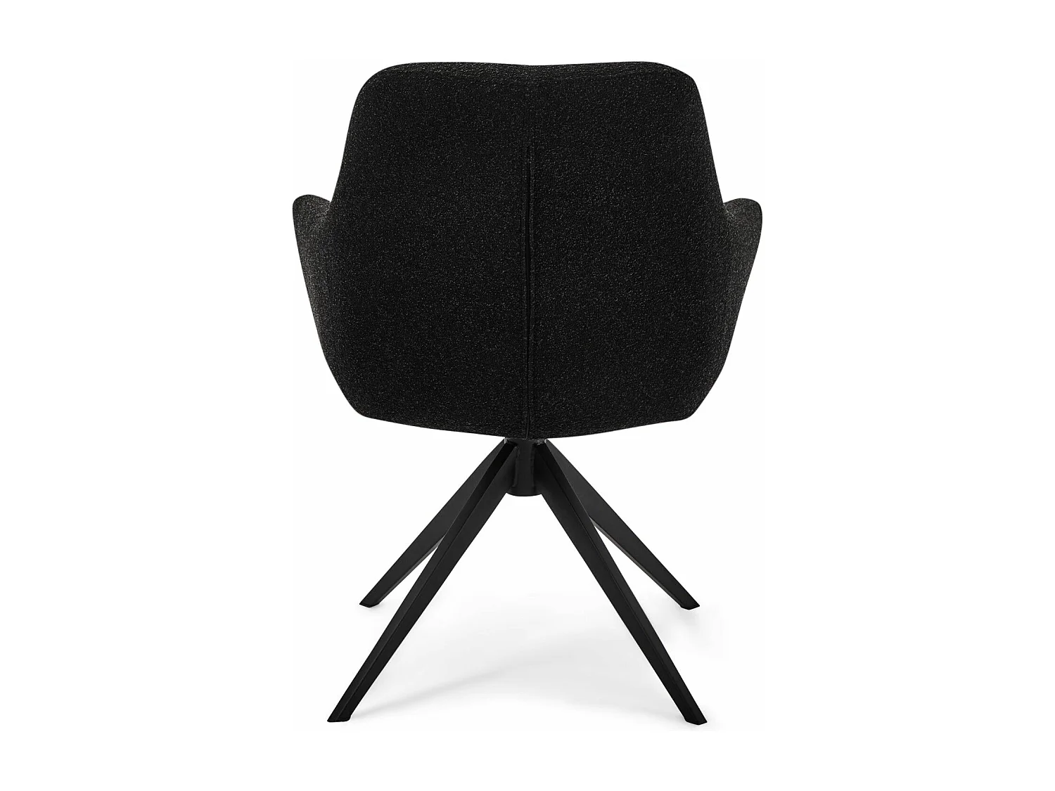 Lot de 2 chaises avec accoudoirs Helena - Tissu bouclé et métal - Noir