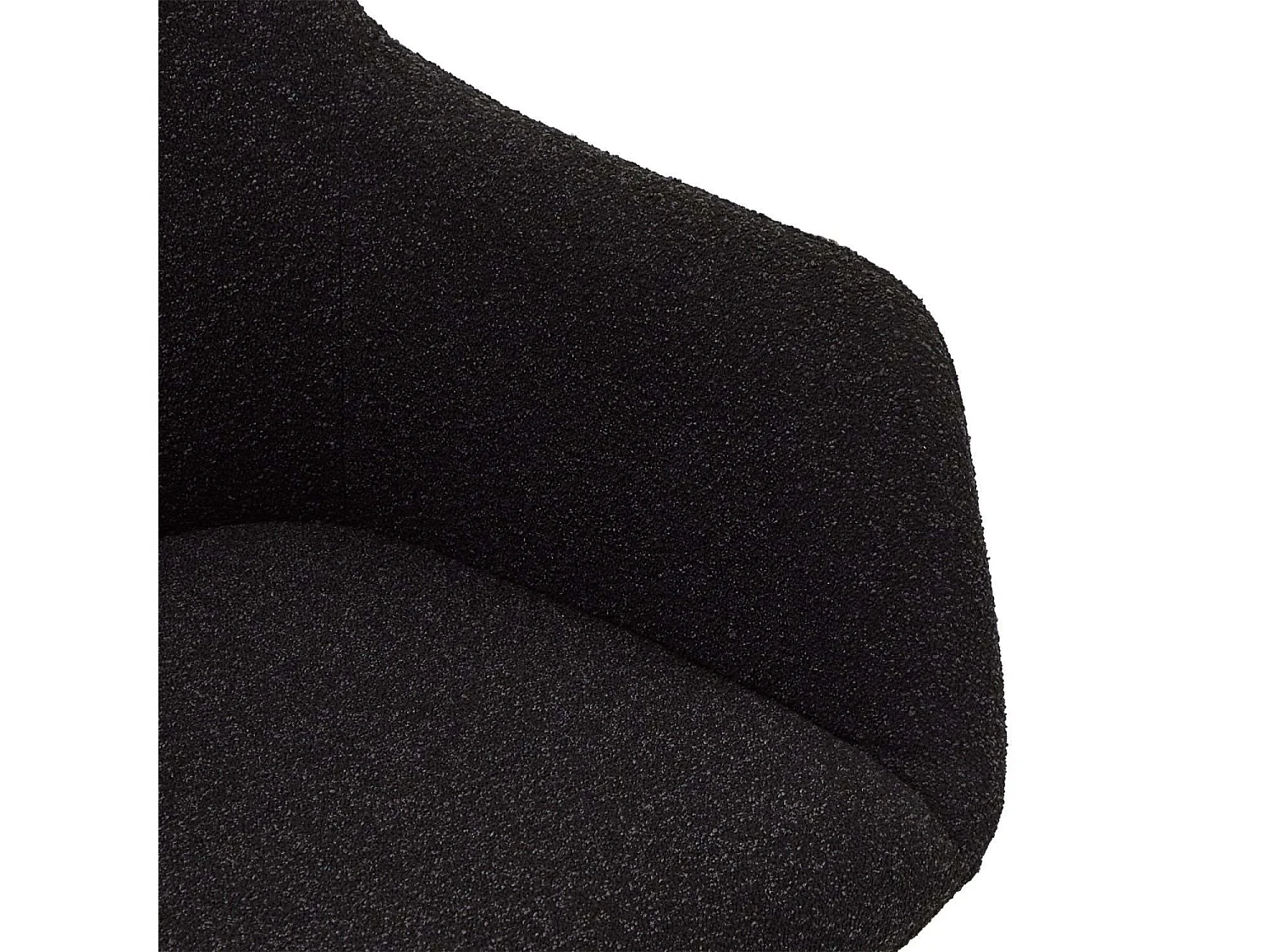 Lot de 2 chaises avec accoudoirs Helena - Tissu bouclé et métal - Noir
