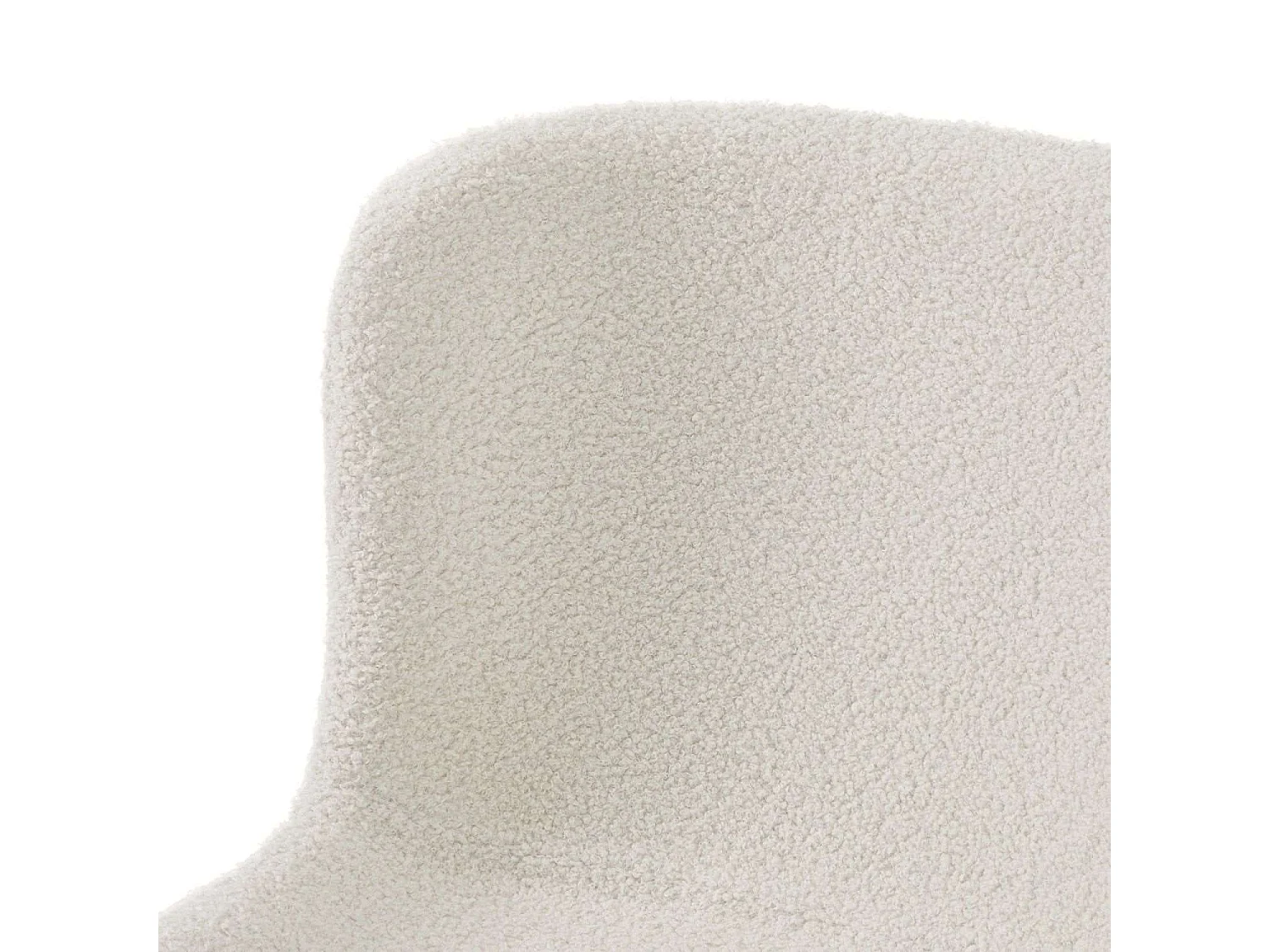 Lot de 2 chaises avec dossier Teddy - Tissu bouclé et métal - Blanc