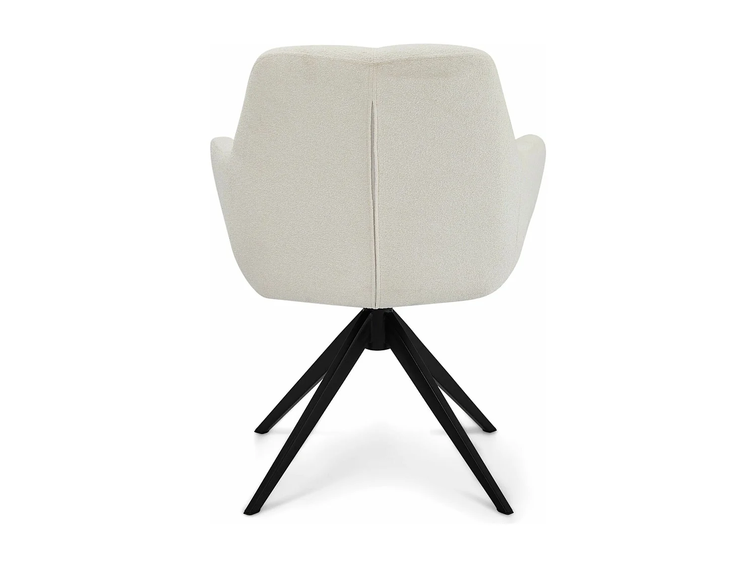 Lot de 2 chaises avec accoudoirs Helena - Tissu bouclé et métal - Blanc