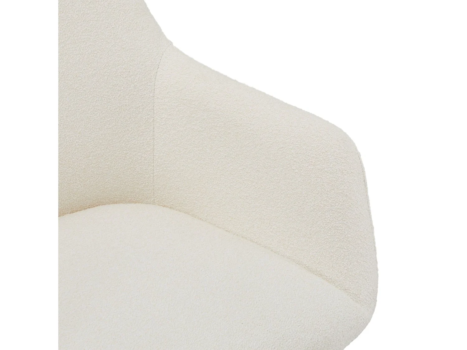 Lot de 2 chaises avec accoudoirs Helena - Tissu bouclé et métal - Blanc