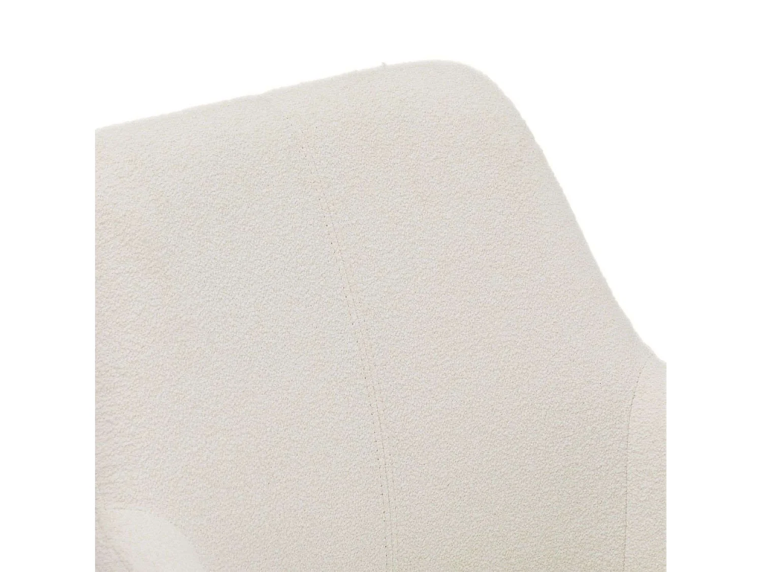 Lot de 2 chaises avec accoudoirs Helena - Tissu bouclé et métal - Blanc