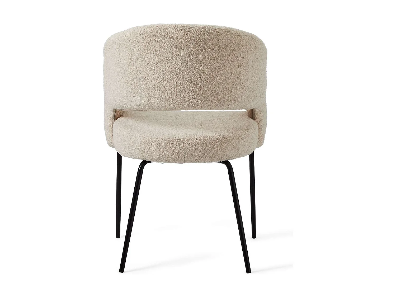 Set van 2 stoelen Natalie - Met armleuning - Boucléstof & metaal - Beige