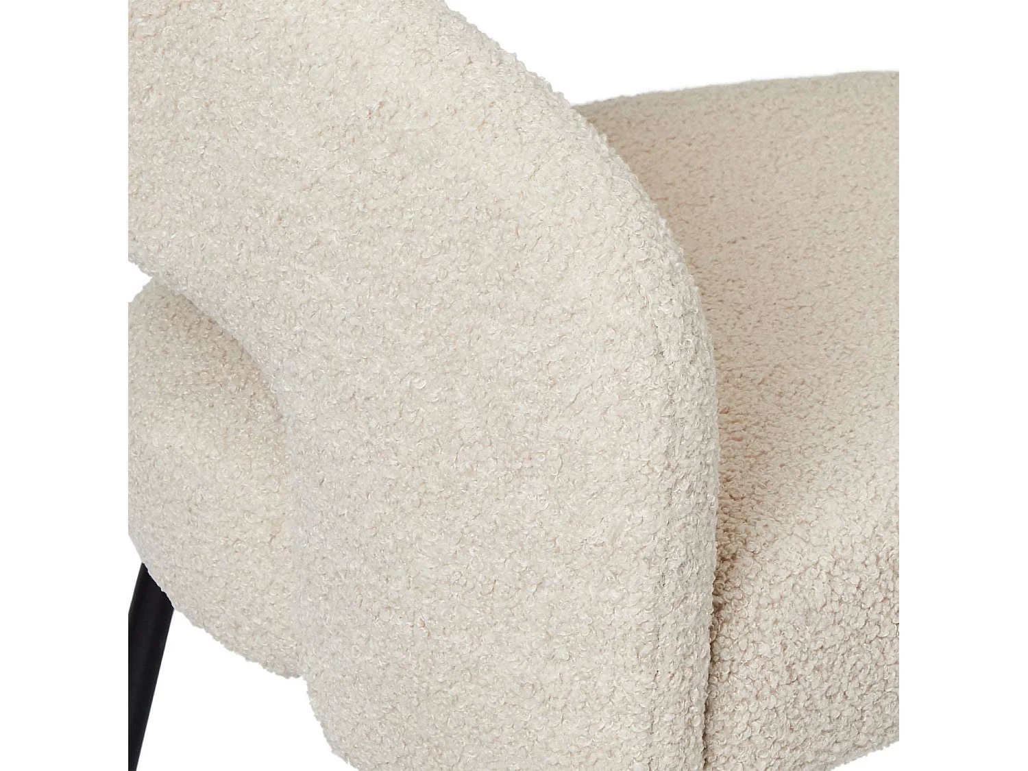 Set van 2 stoelen Natalie - Met armleuning - Boucléstof & metaal - Beige