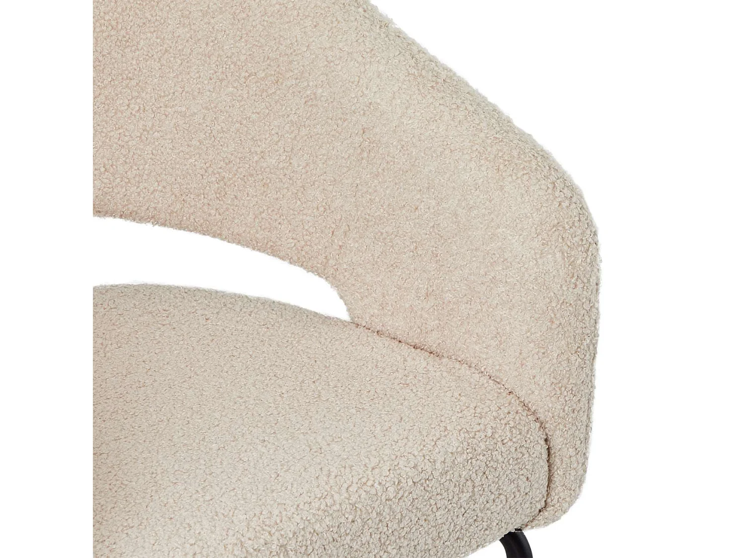 Set van 2 stoelen Natalie - Met armleuning - Boucléstof & metaal - Beige