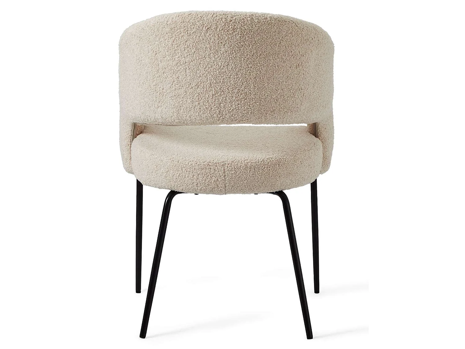 Set van 2 stoelen Natalie - Met armleuning - Boucléstof & metaal - Beige