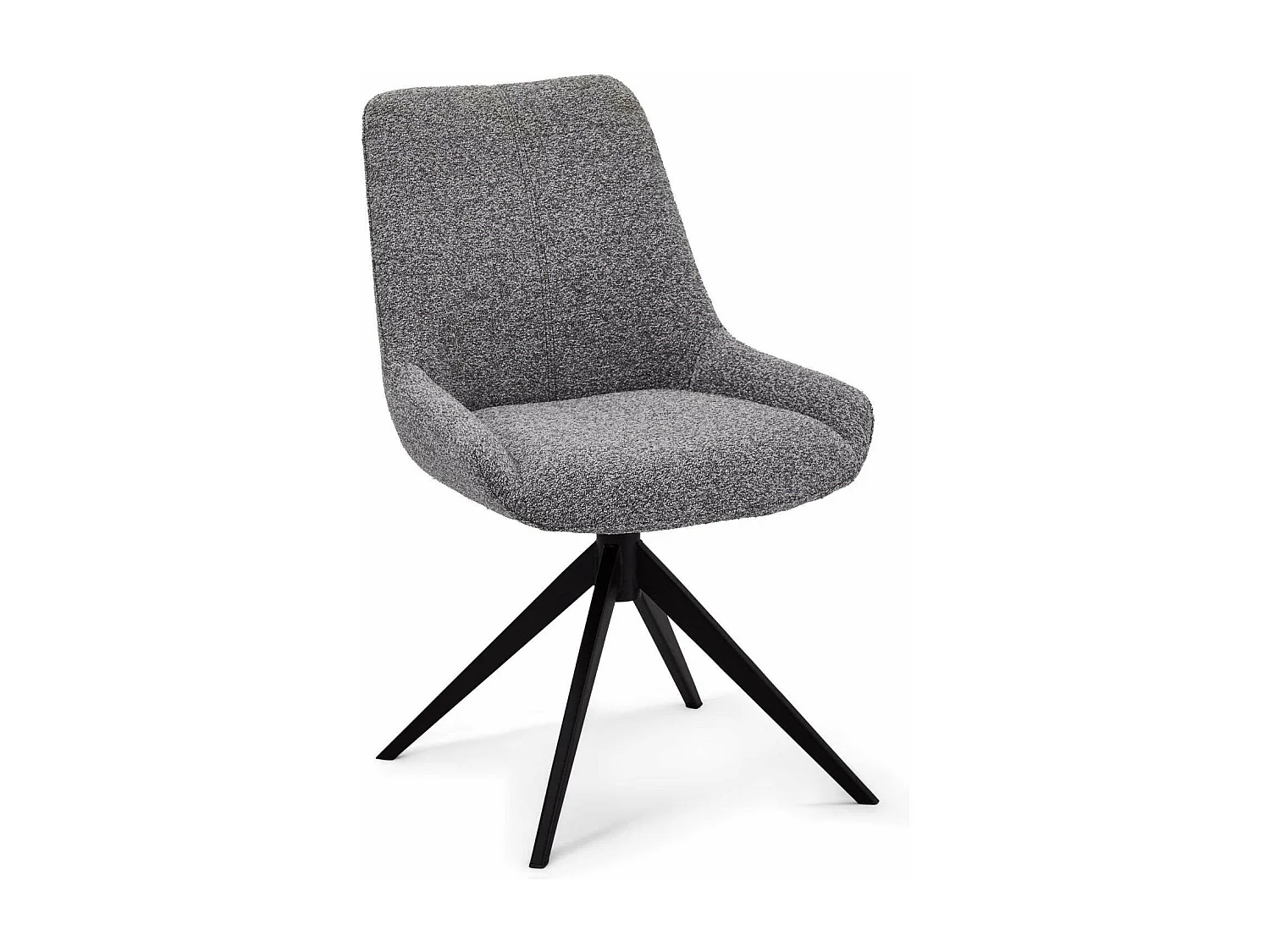 Set van 2 stoelen Helena - Met armleuning - Boucléstof & metaal - Grijs