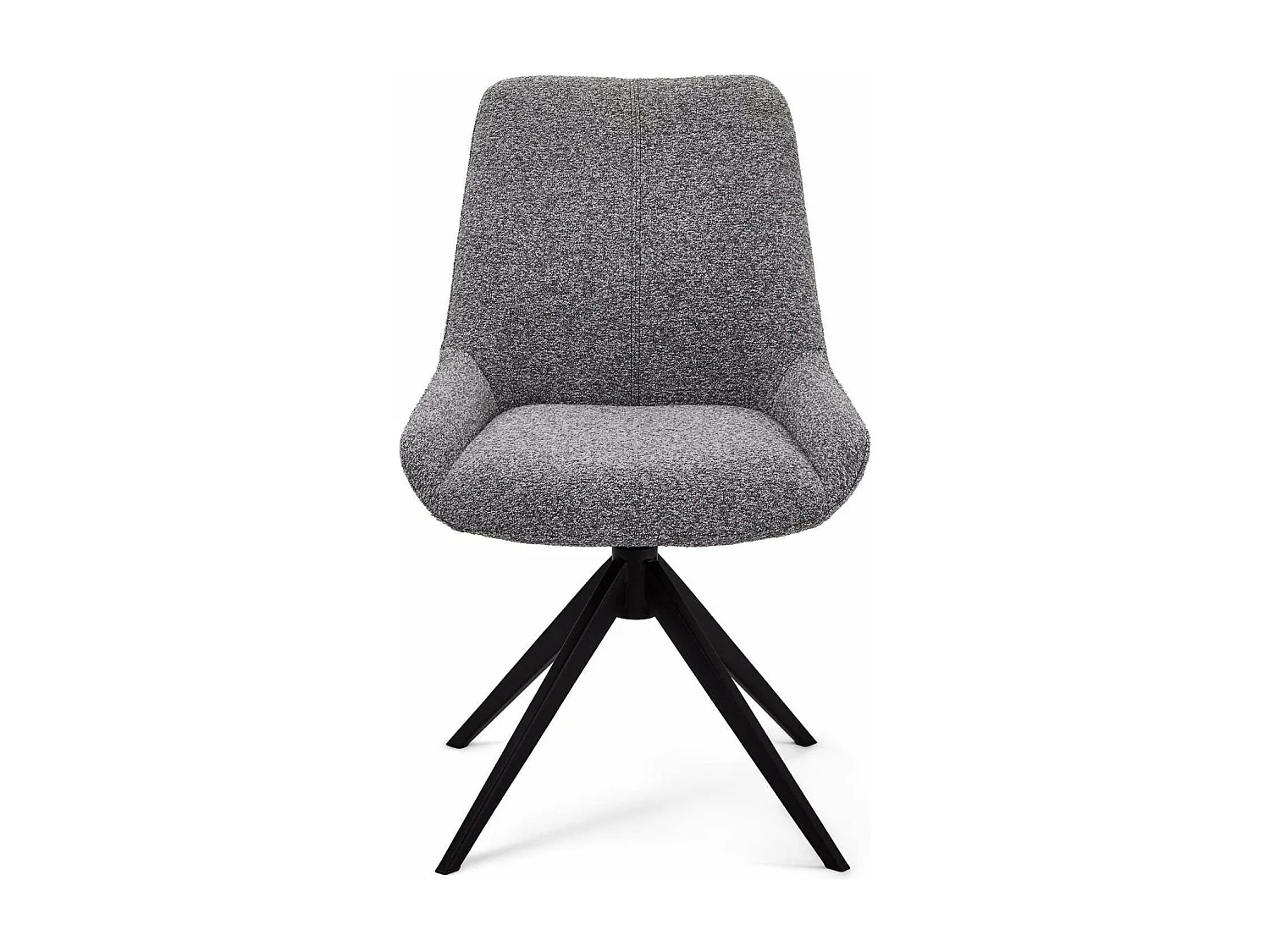 Set van 2 stoelen Helena - Met armleuning - Boucléstof & metaal - Grijs