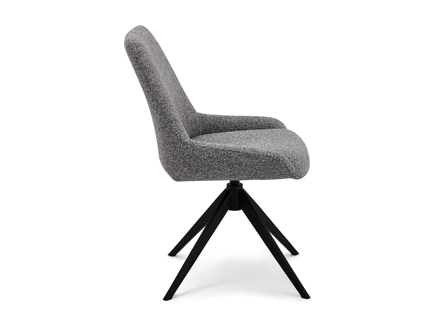 Set van 2 stoelen Helena - Met armleuning - Boucléstof & metaal - Grijs