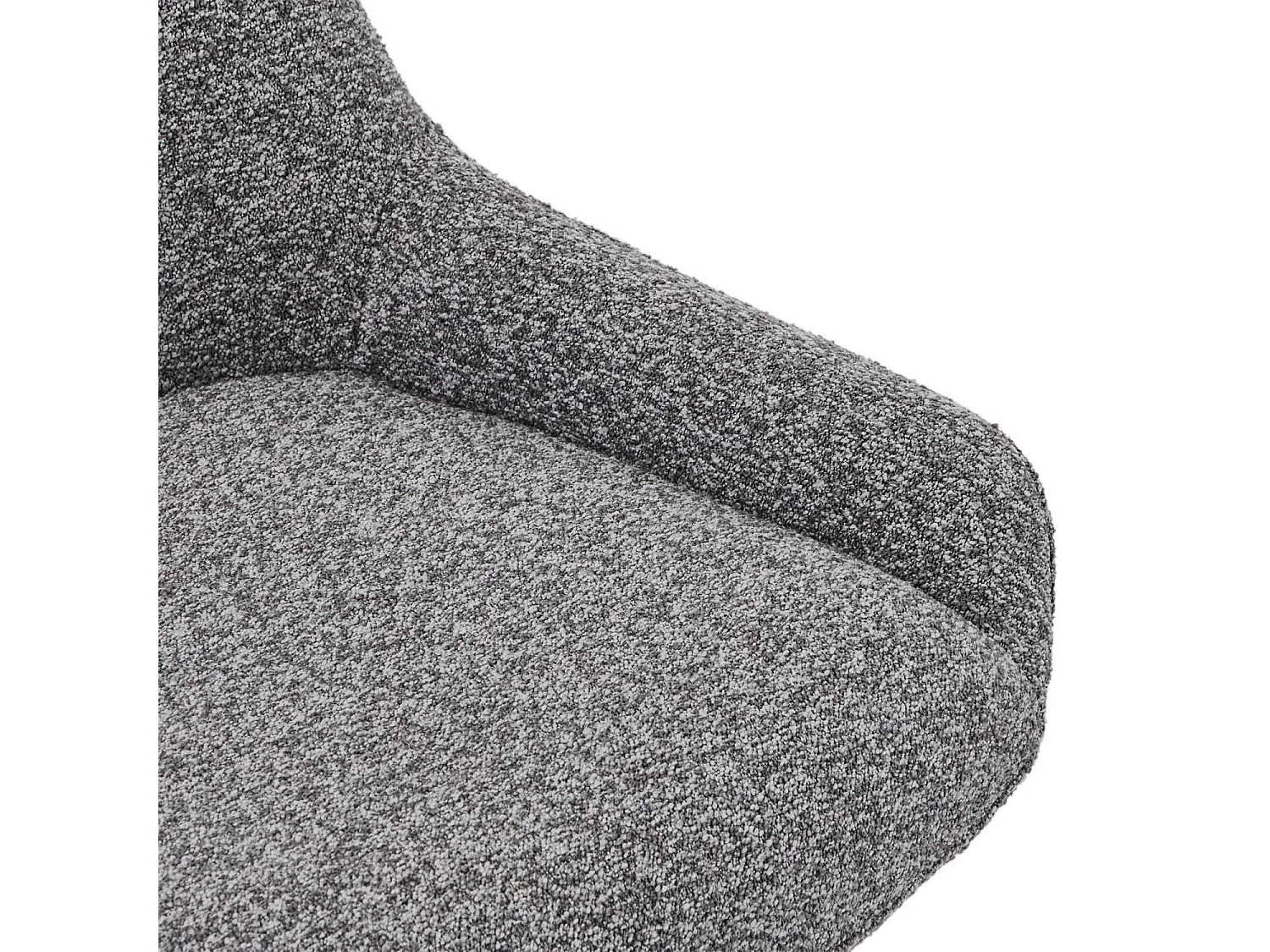 Set van 2 stoelen Helena - Met armleuning - Boucléstof & metaal - Grijs