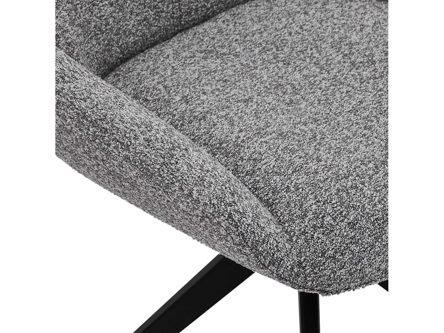 Lot de 2 chaises avec dossier Helena - Tissu bouclé et métal - Gris