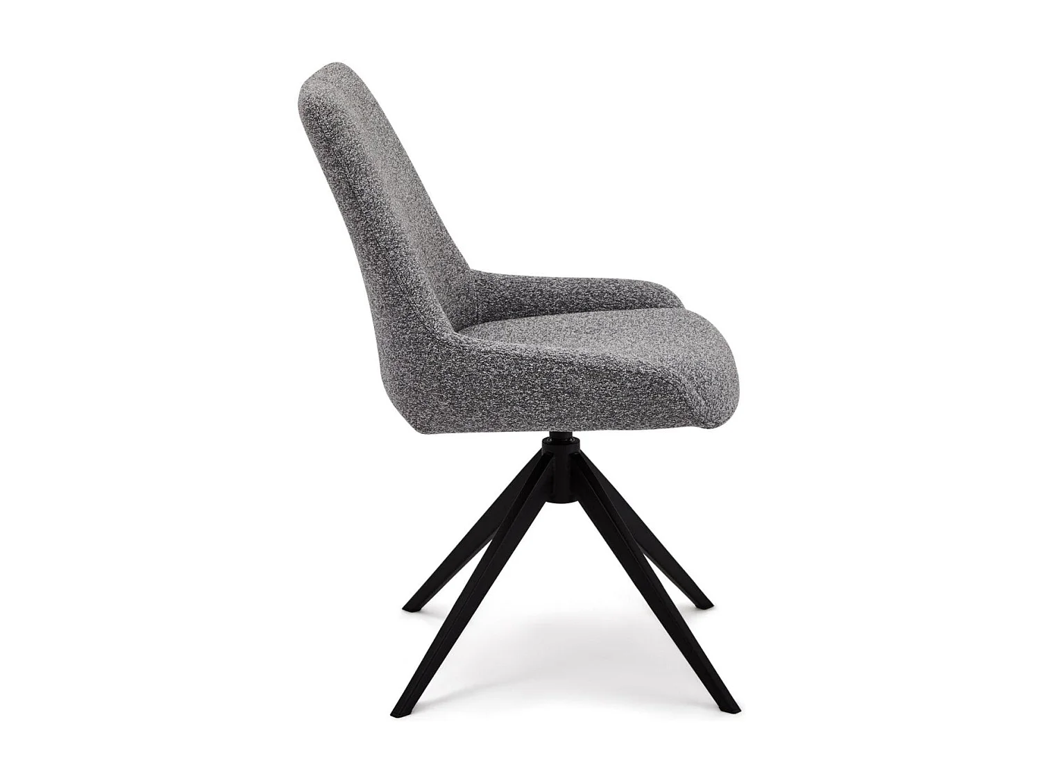 Set van 2 stoelen Helena - Met armleuning - Boucléstof & metaal - Grijs