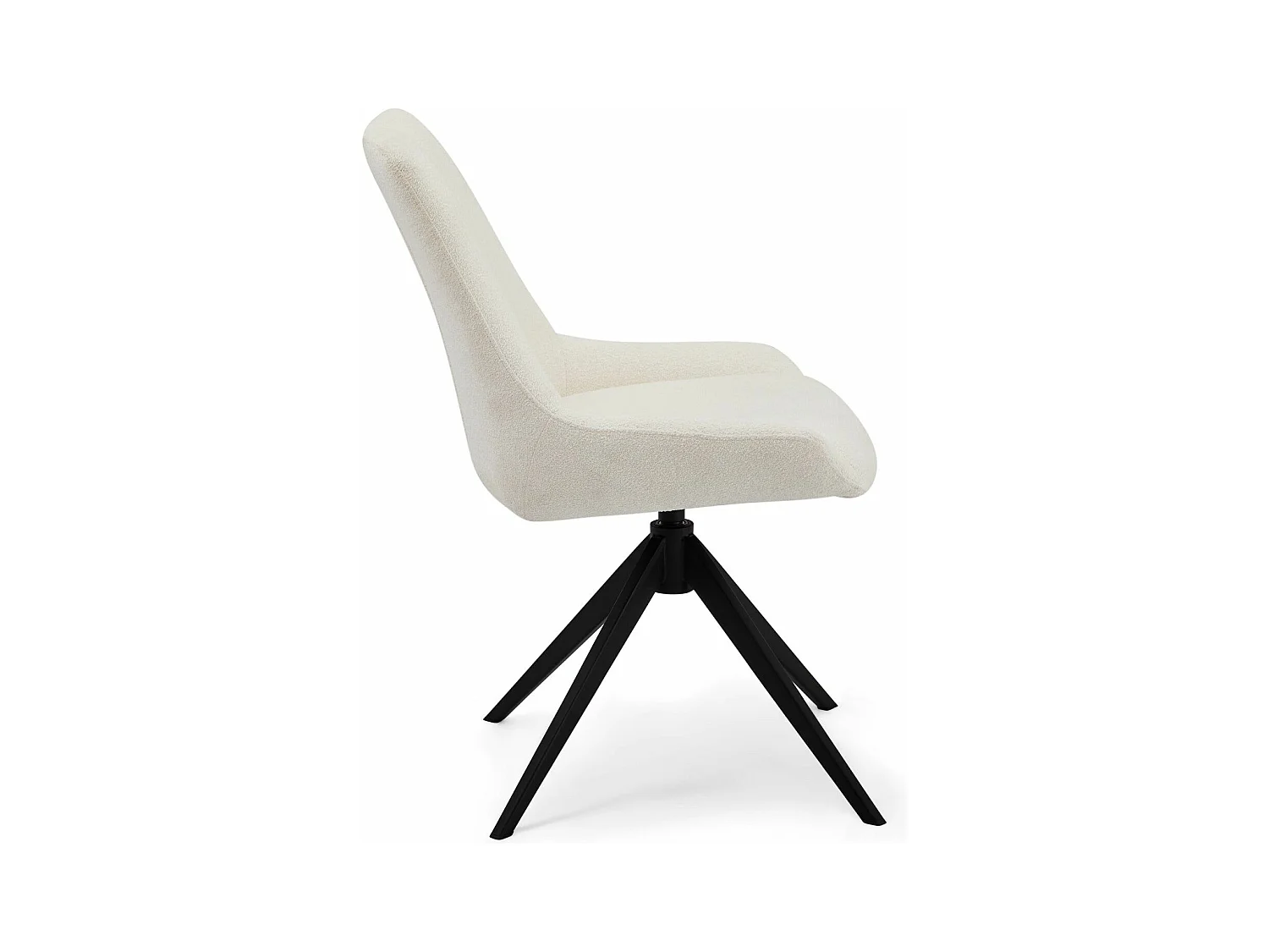 Esszimmerstuhl 2er Set Helena - Bouclé-Stoff & Metall - Weiß