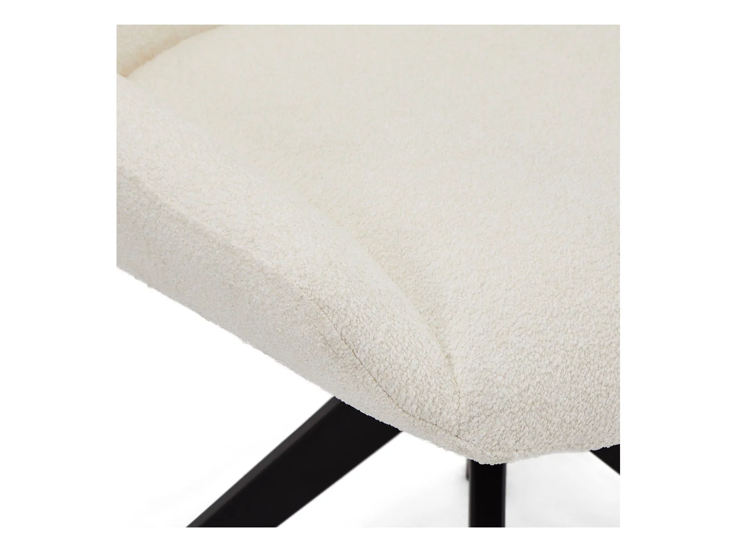 Esszimmerstuhl 2er Set Helena - Bouclé-Stoff & Metall - Weiß