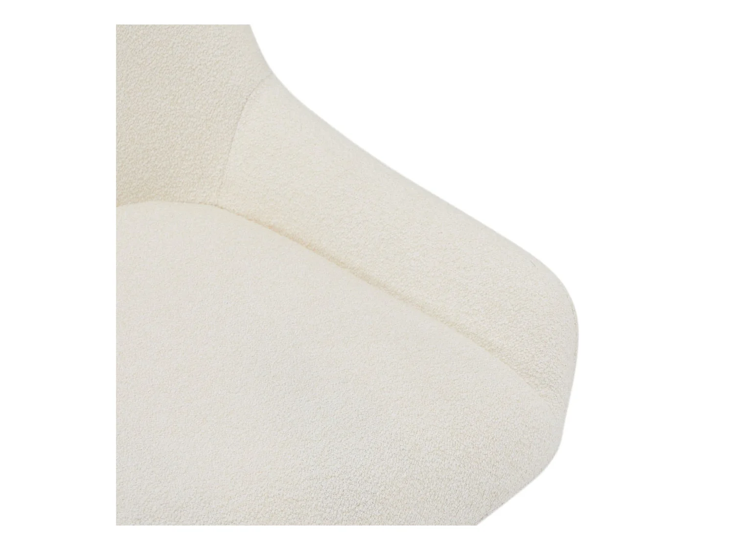 Esszimmerstuhl 2er Set Helena - Bouclé-Stoff & Metall - Weiß