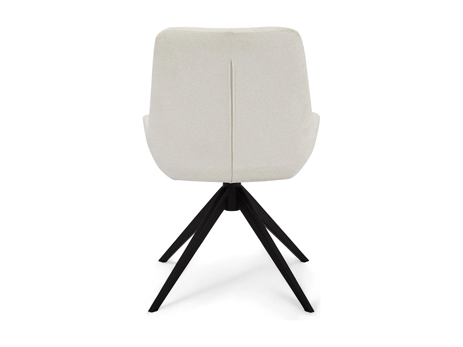Lot de 2 chaises avec dossier Helena - Tissu bouclé et métal - Blanc
