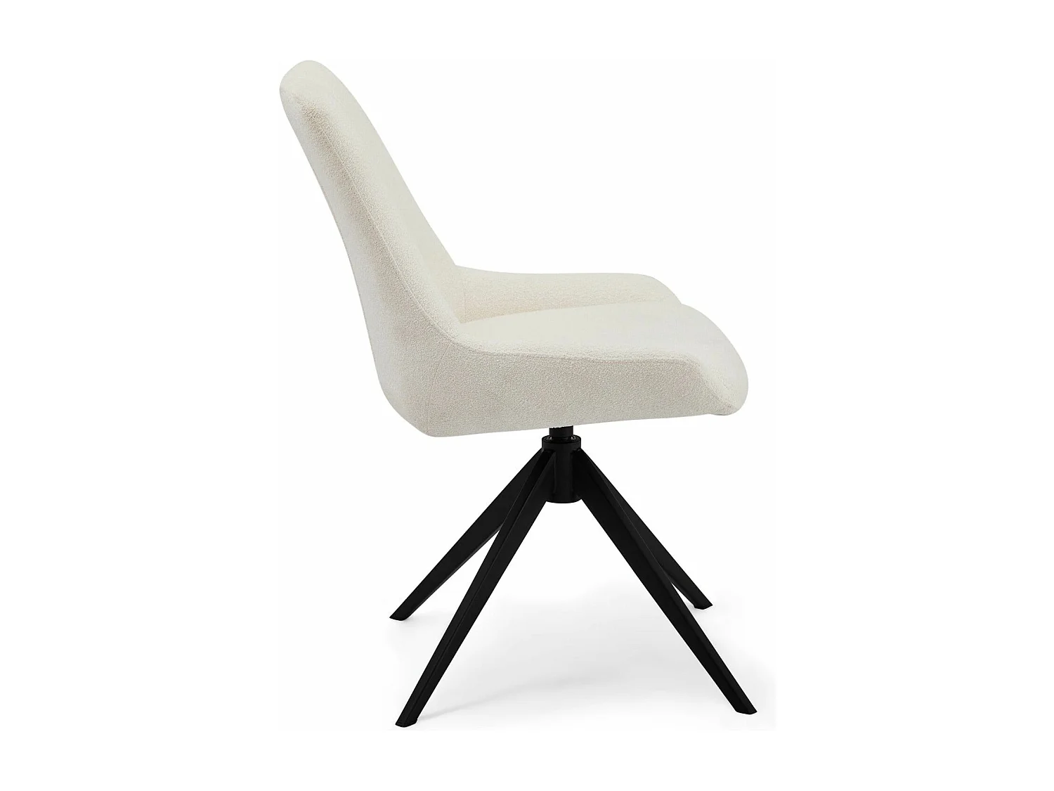 Lot de 2 chaises avec dossier Helena - Tissu bouclé et métal - Blanc