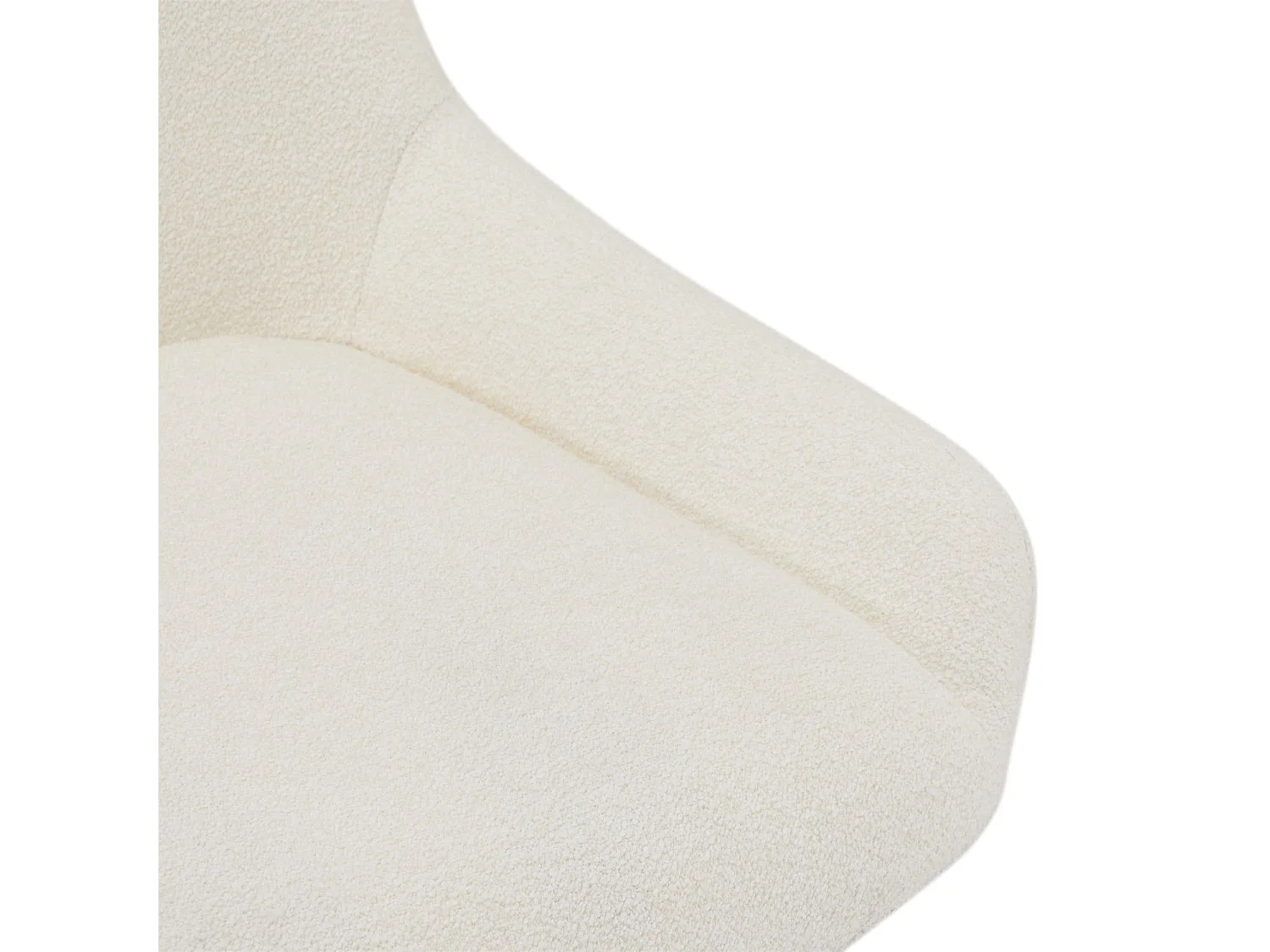 Lot de 2 chaises avec dossier Helena - Tissu bouclé et métal - Blanc