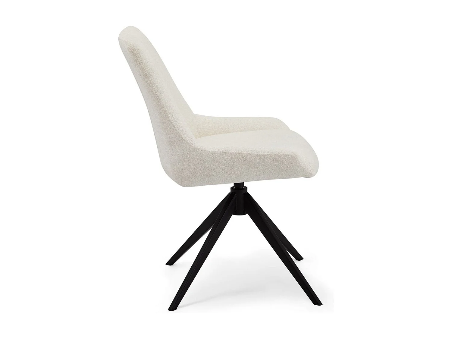 Set van 2 stoelen Helena - Met armleuning - Boucléstof & metaal - Wit