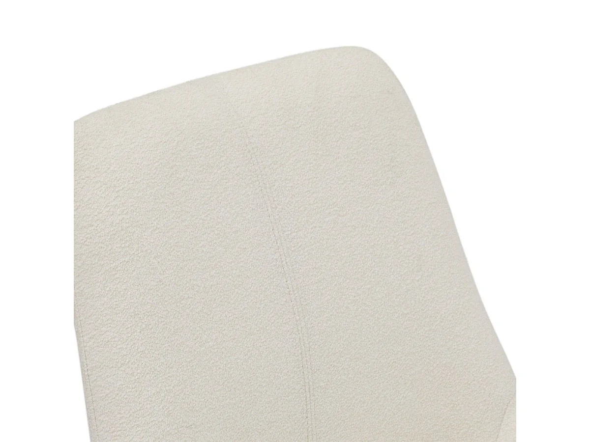 Set van 2 stoelen Helena - Met armleuning - Boucléstof & metaal - Wit