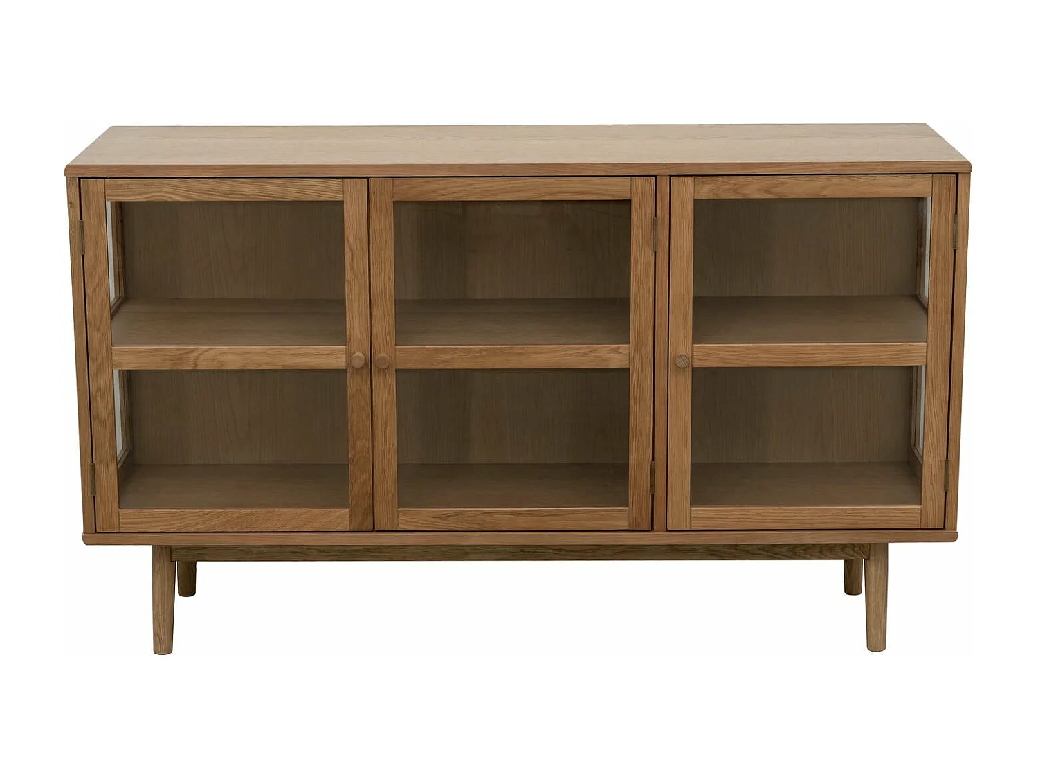 Buffet Svendborg - 3 portes - Chêne massif et verre - naturelle