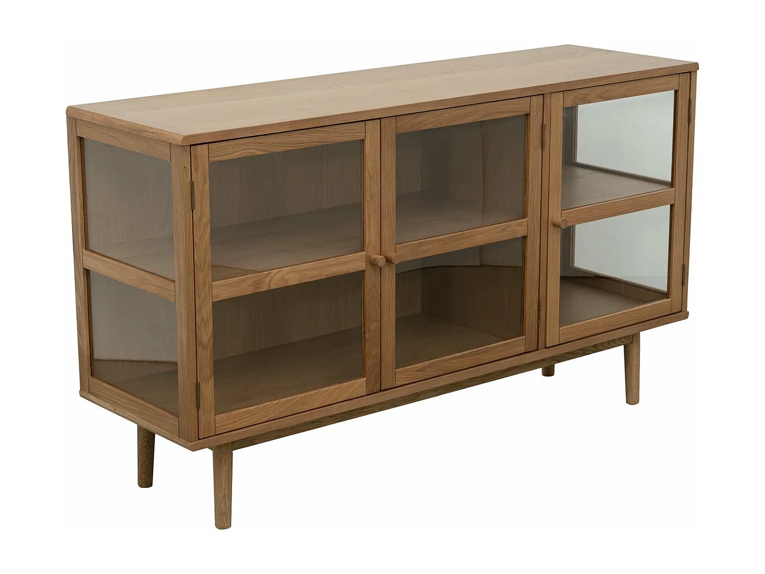 Buffet Svendborg - 3 portes - Chêne massif et verre - naturelle