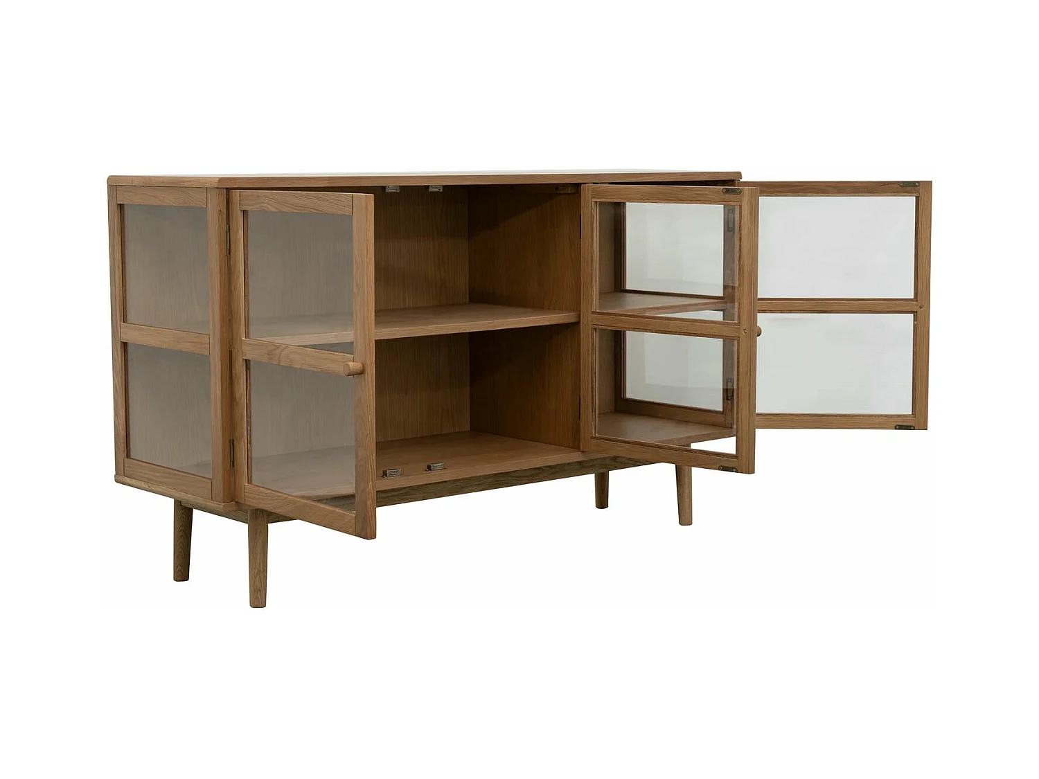 Sideboard 3 Türen Svendborg - Eichenholz & Glas - Natur