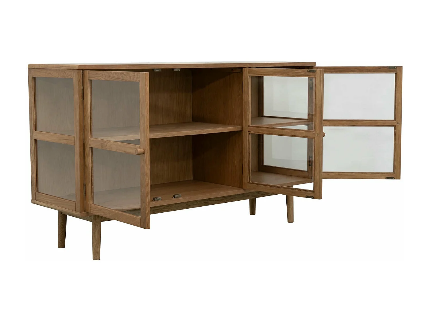 Buffet Svendborg - 3 portes - Chêne massif et verre - naturelle