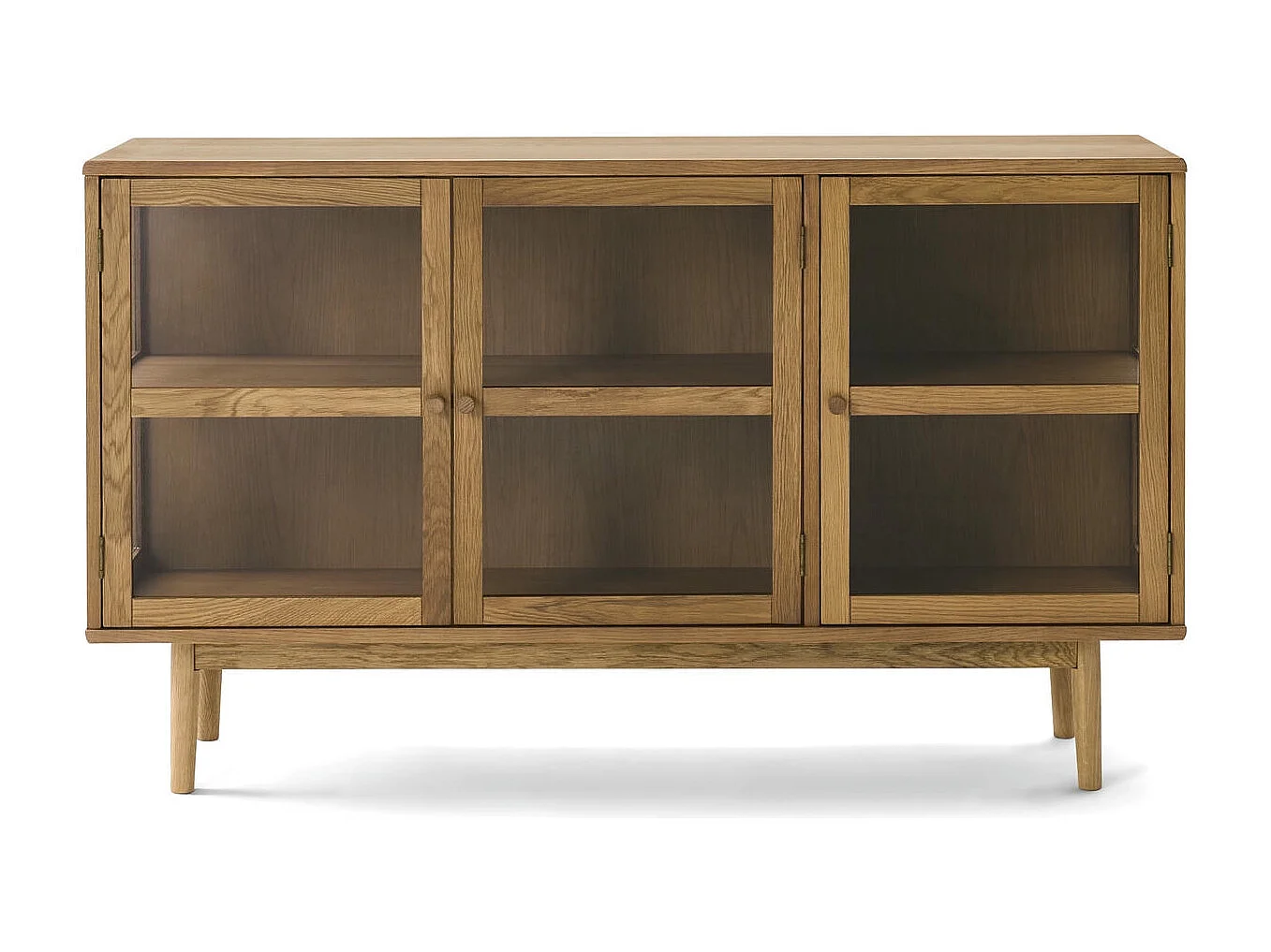 Buffet Svendborg - 3 portes - Chêne massif et verre - naturelle