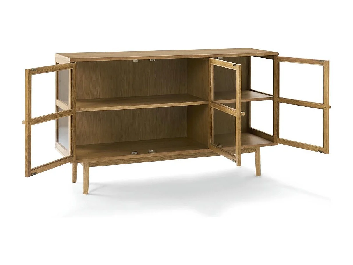 Buffet Svendborg - 3 portes - Chêne massif et verre - naturelle