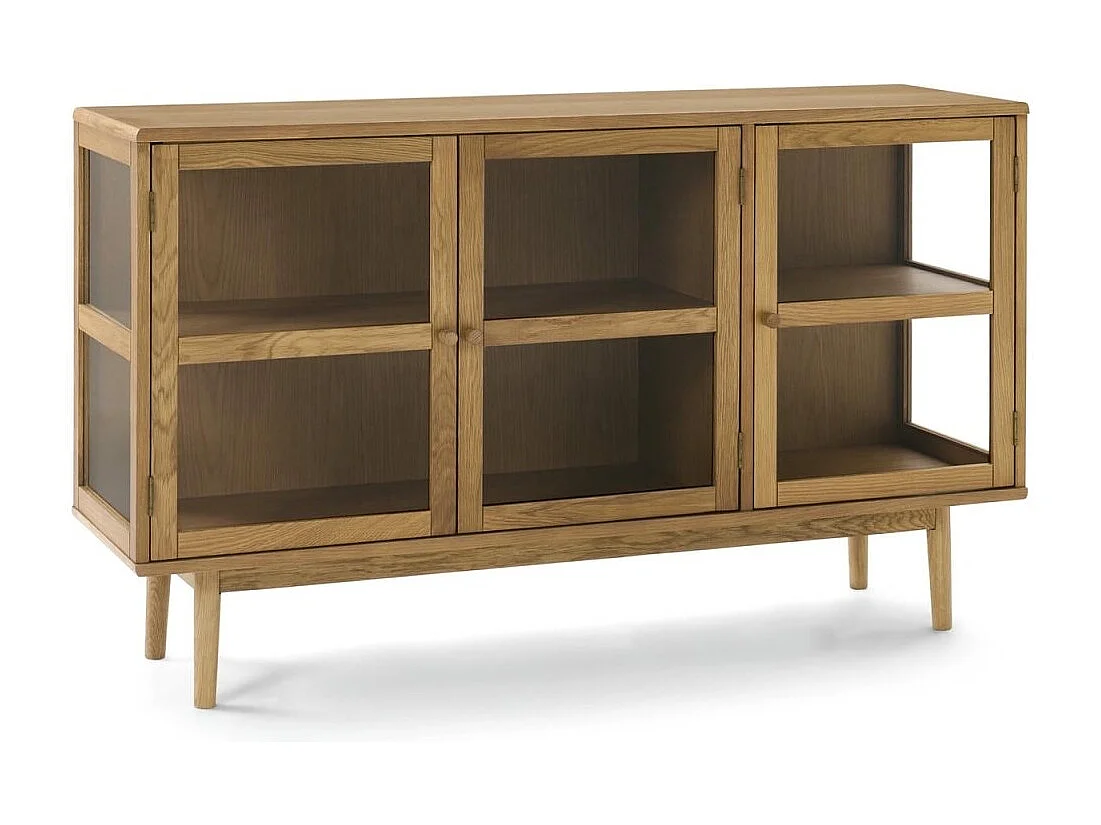 Buffet Svendborg - 3 portes - Chêne massif et verre - naturelle