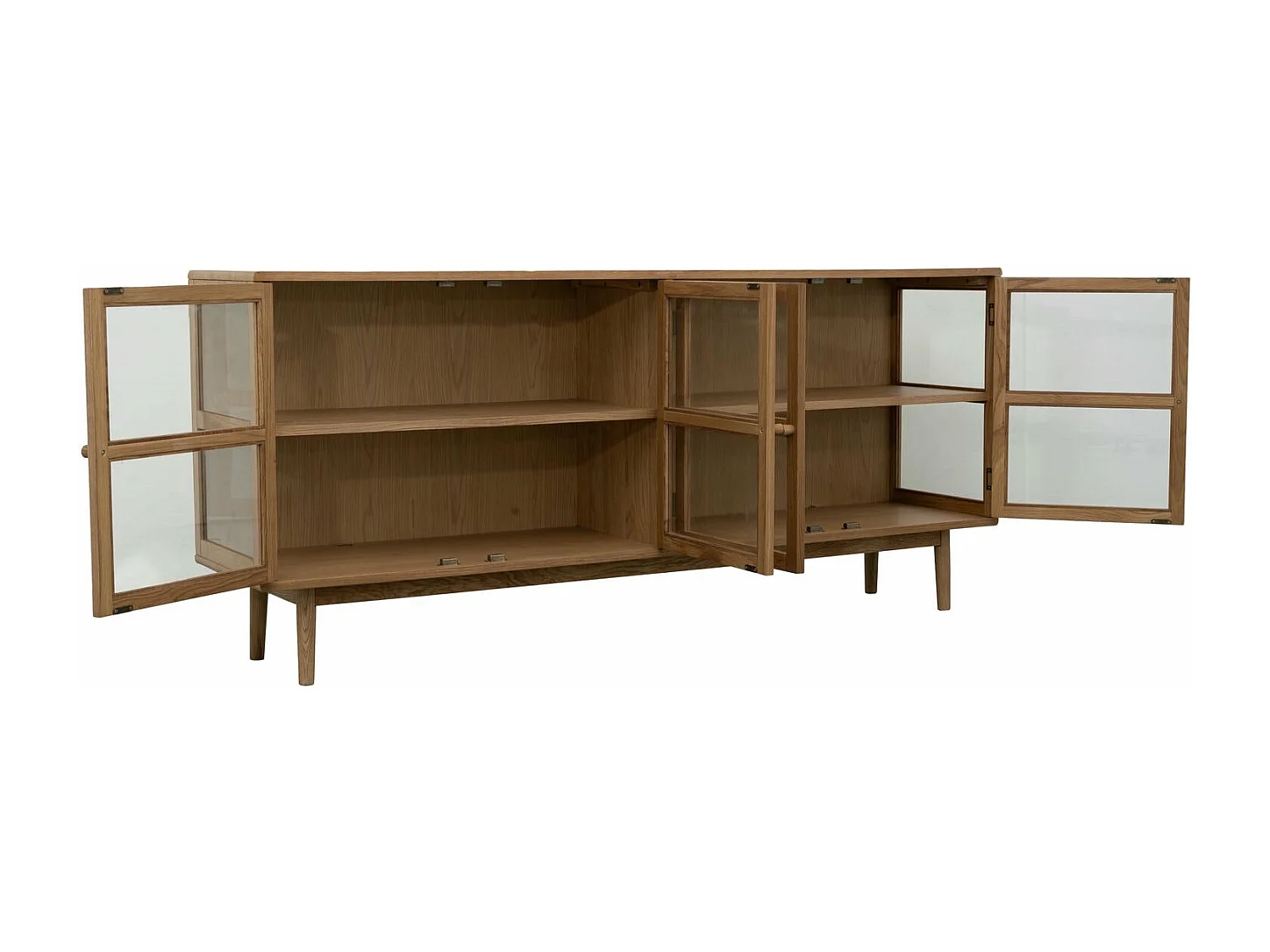 Buffet Svendborg - 4 portes - Chêne massif et verre - naturelle